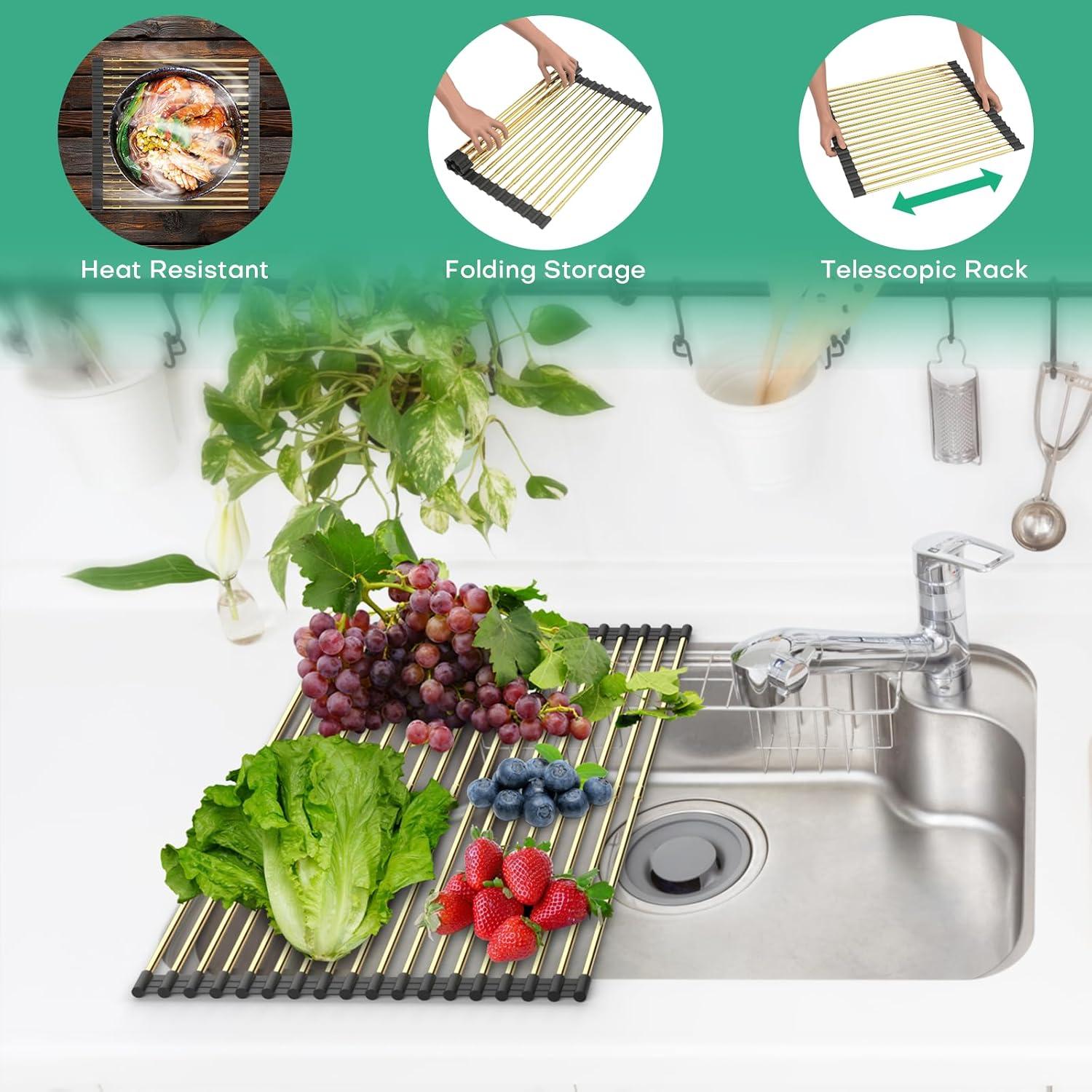 Estante de Drenaje Telescópico ARAINY 32.5-54 cm Oro