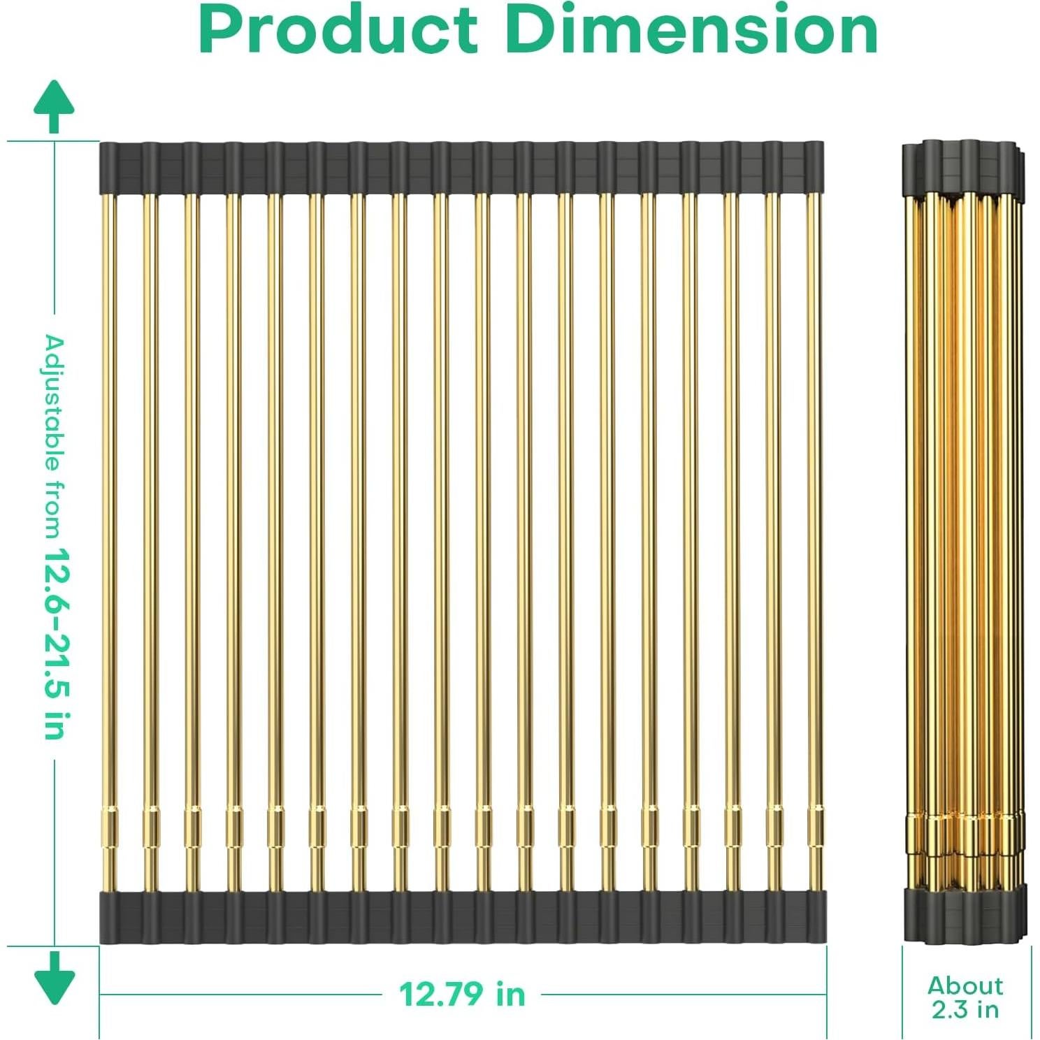 Estante de Drenaje Telescópico ARAINY 32.5-54 cm Oro