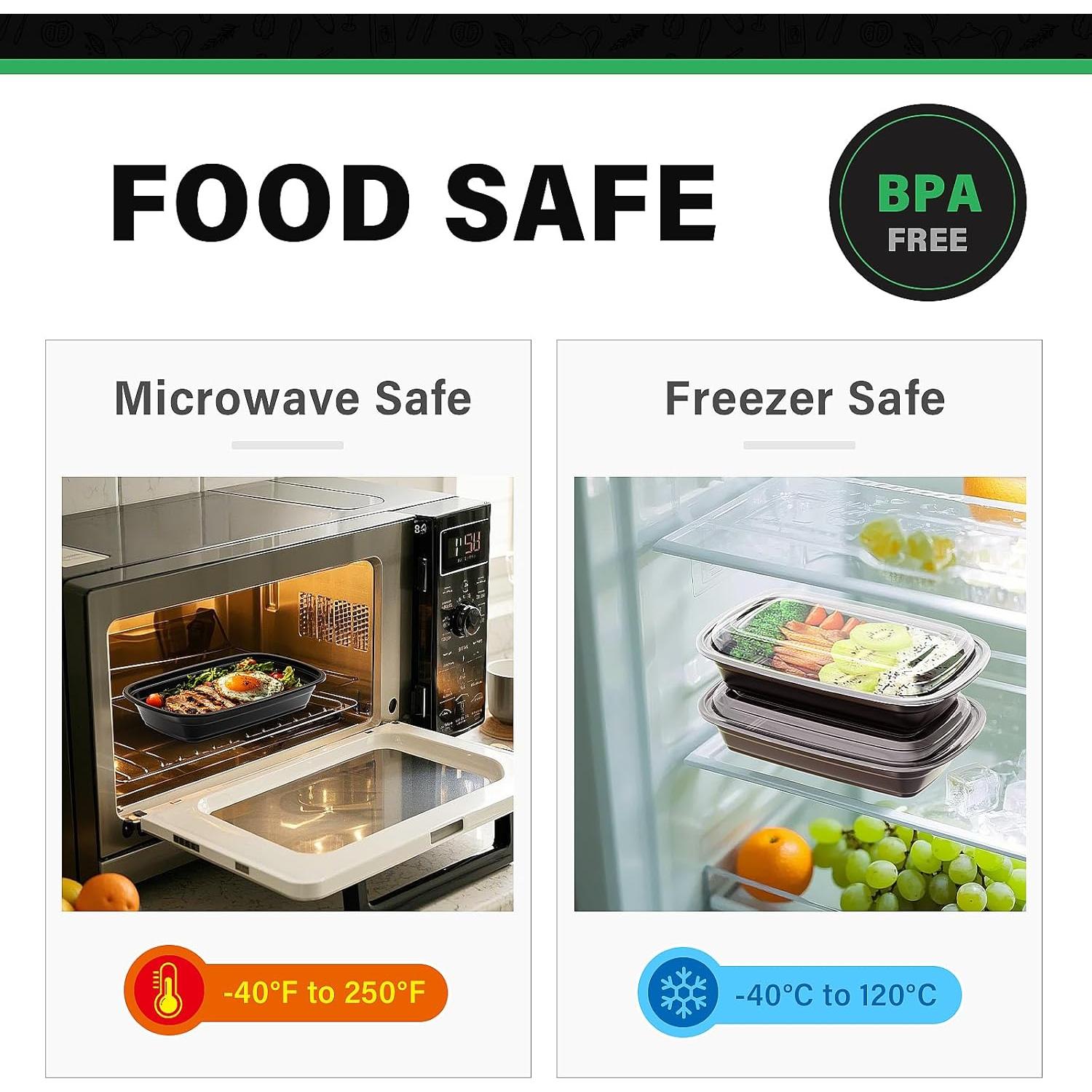 Contenedores de Comida WUHUIXOZ 32 oz - Paquete de 50