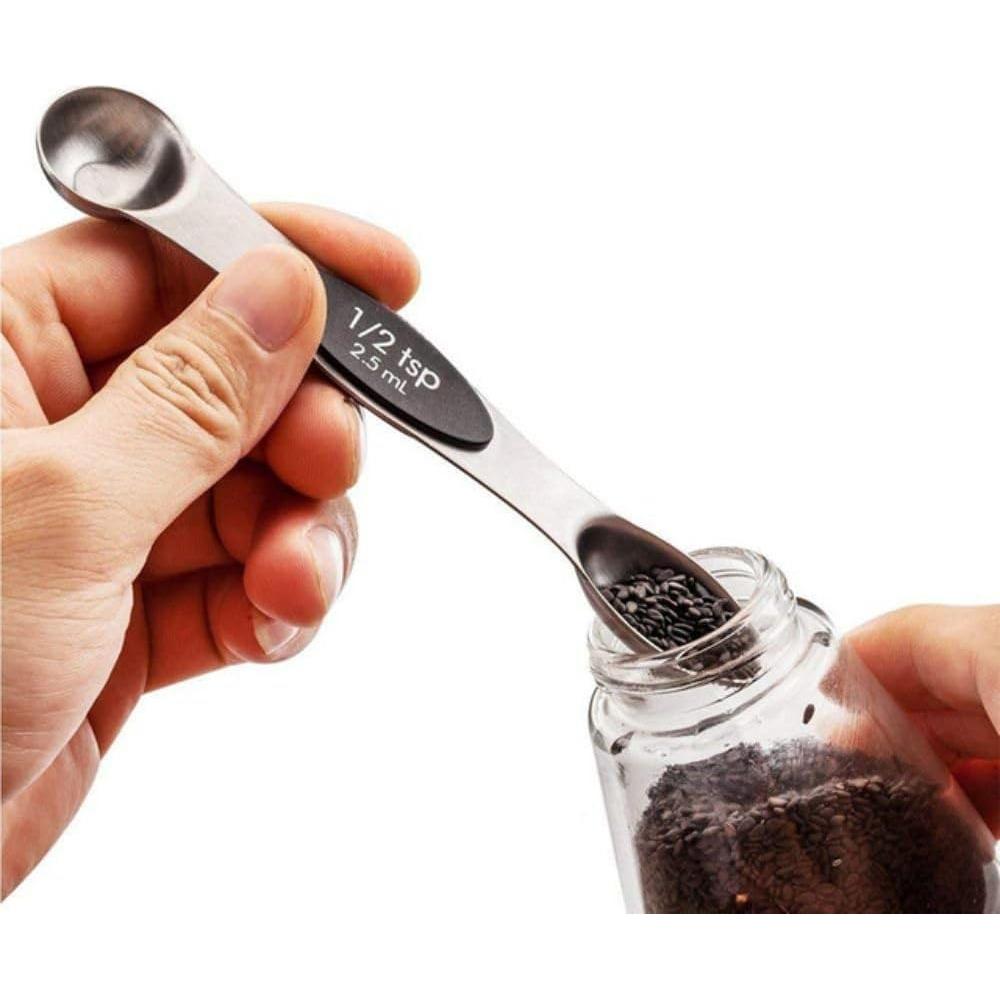 Juego de 8 Cucharas Medidoras Magnéticas Acero Inoxidable
