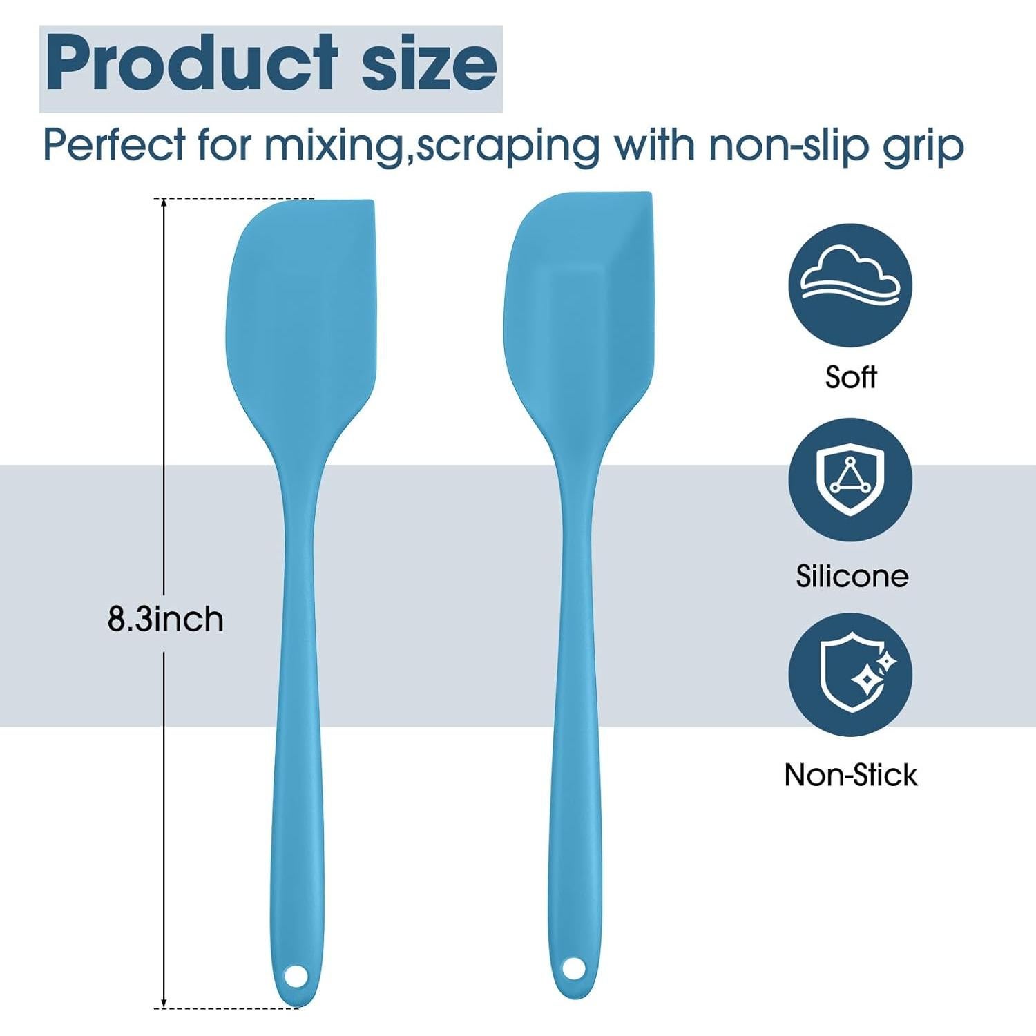 Irenare 24 Pcs Espátulas de Silicona 21 cm Resistentes al Calor