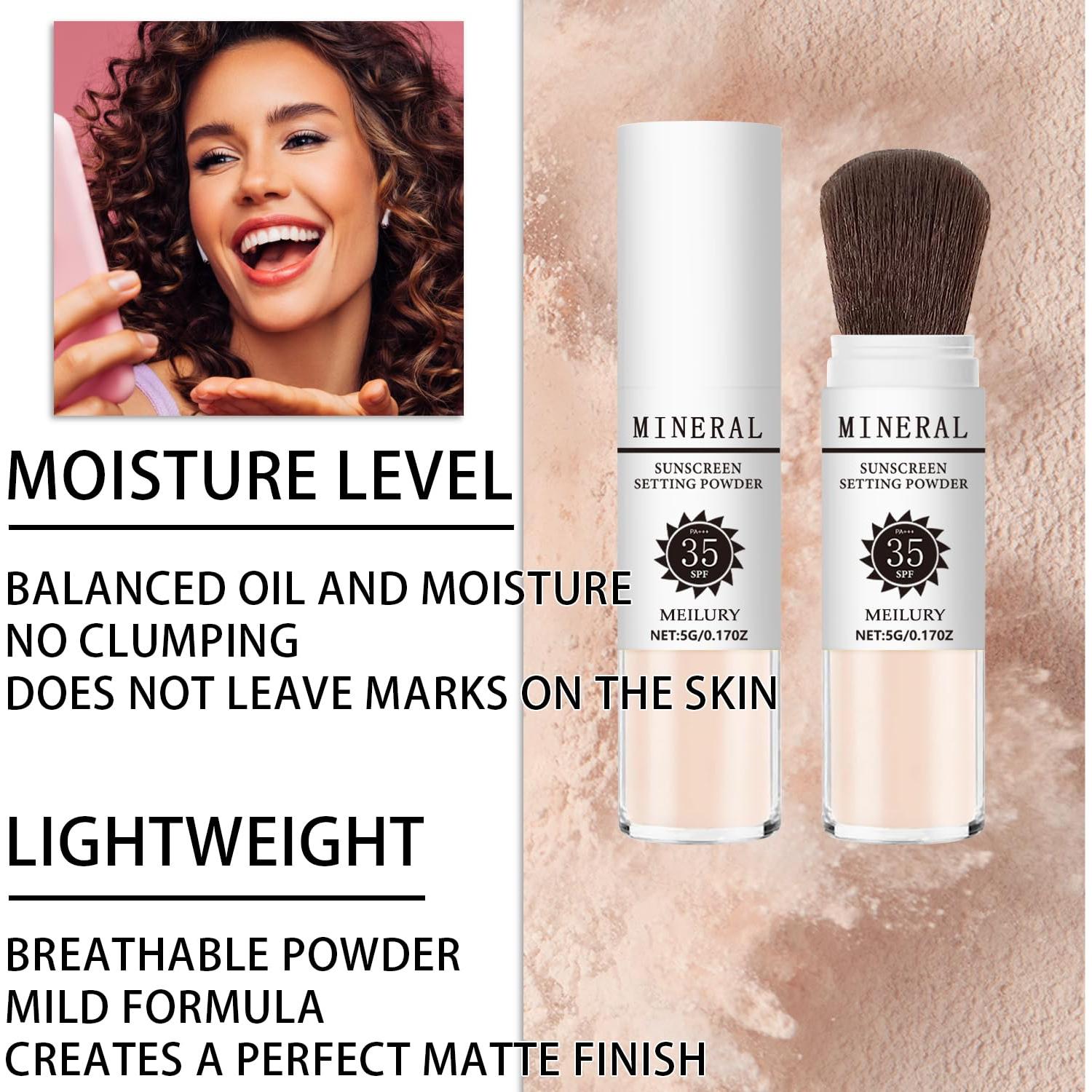 Polvo Fijador Solar SPF 35 Meilury - Polvo Mineral Translúcido