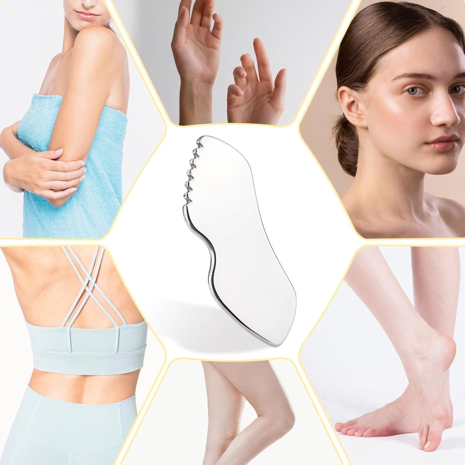 Herramienta Gua Sha Facial Acero Inoxidable Molain 10x4cm