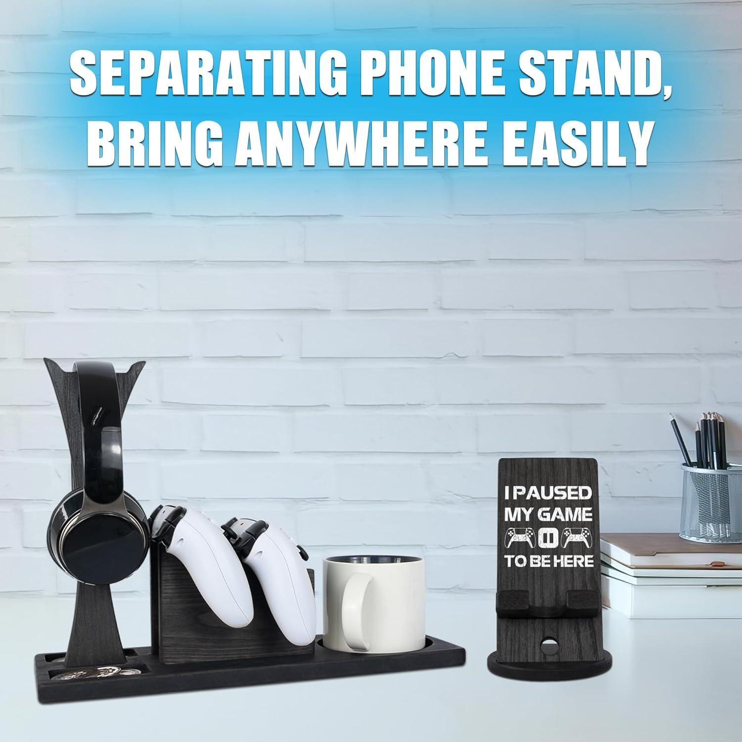 Organizador de Juegos Kaseny con Soporte para Auriculares y Controladores