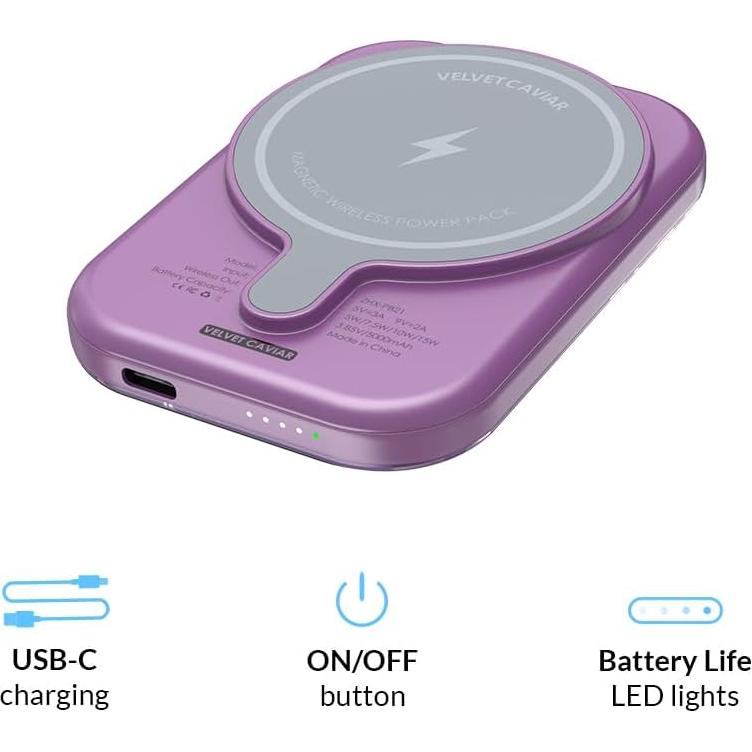 Batería Portátil Velvet Caviar 5000mAh MagSafe Carga Rápida