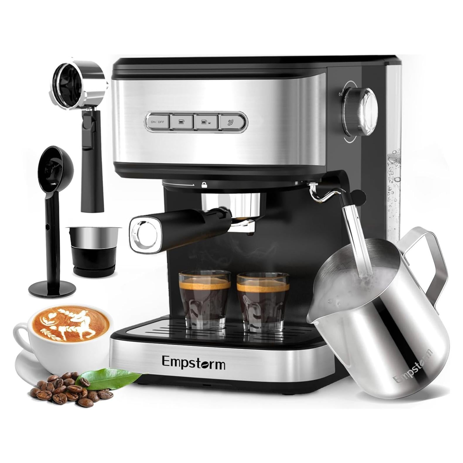 Máquina de Espresso Empstorm CM8501B-N 20 Bar con Vaporizador