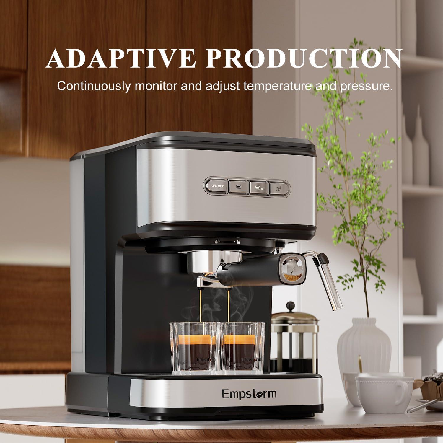 Máquina de Espresso Empstorm CM8501B-N 20 Bar con Vaporizador