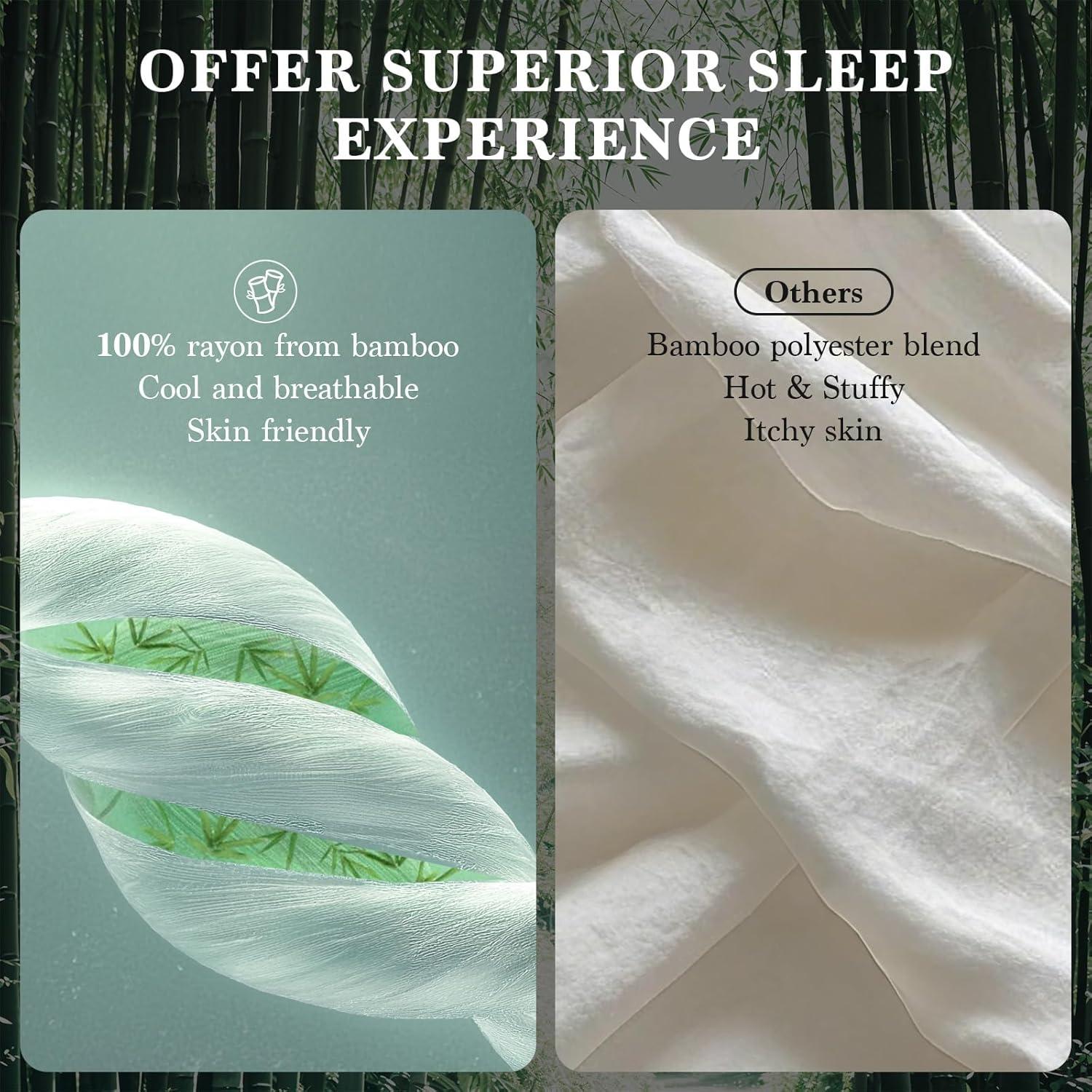 Juego de Sábanas Rey Shilucheng 100% Viscosa Bambú 6 Piezas Azul Marino