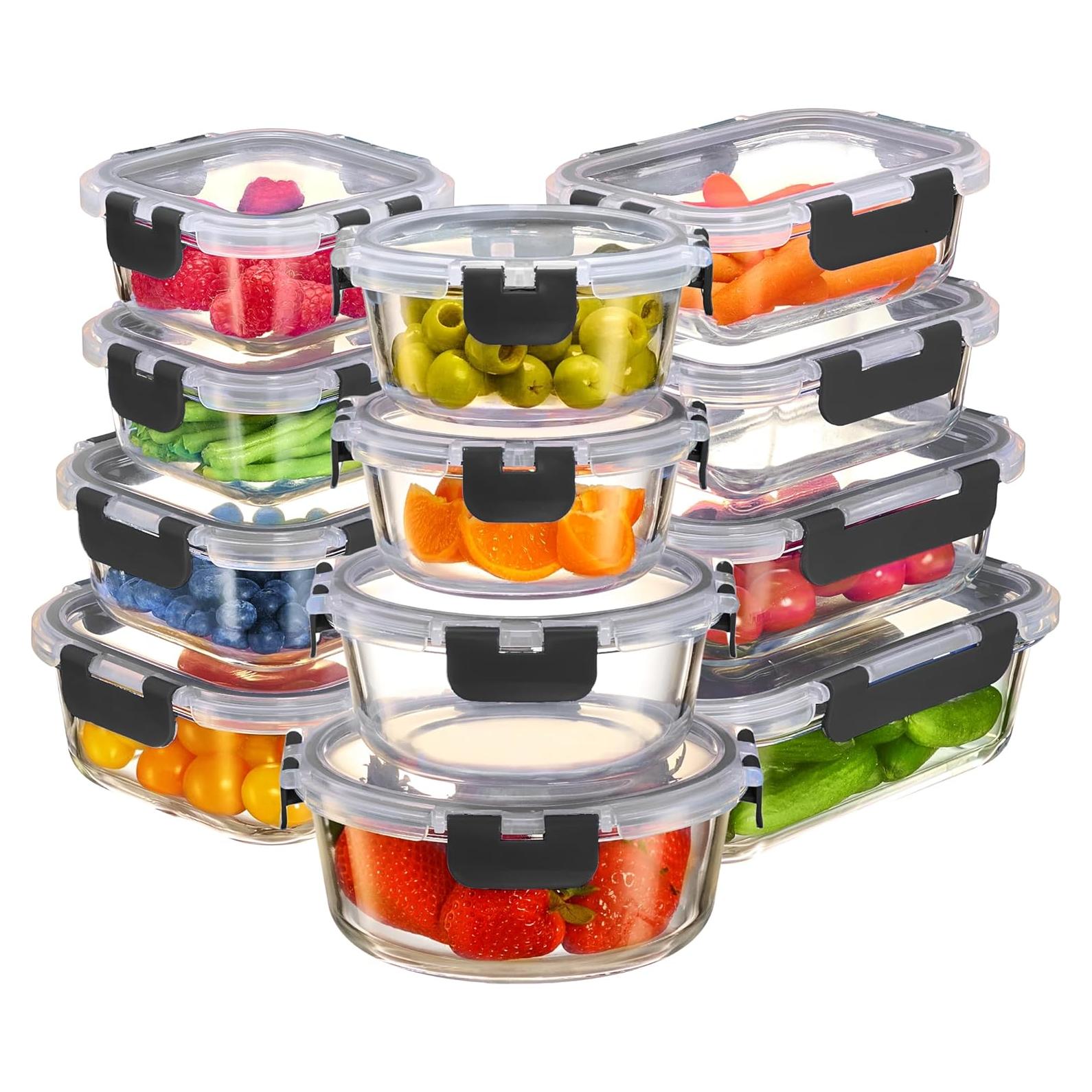 Contenedores de Almacenamiento de Vidrio FineDine 24 Piezas