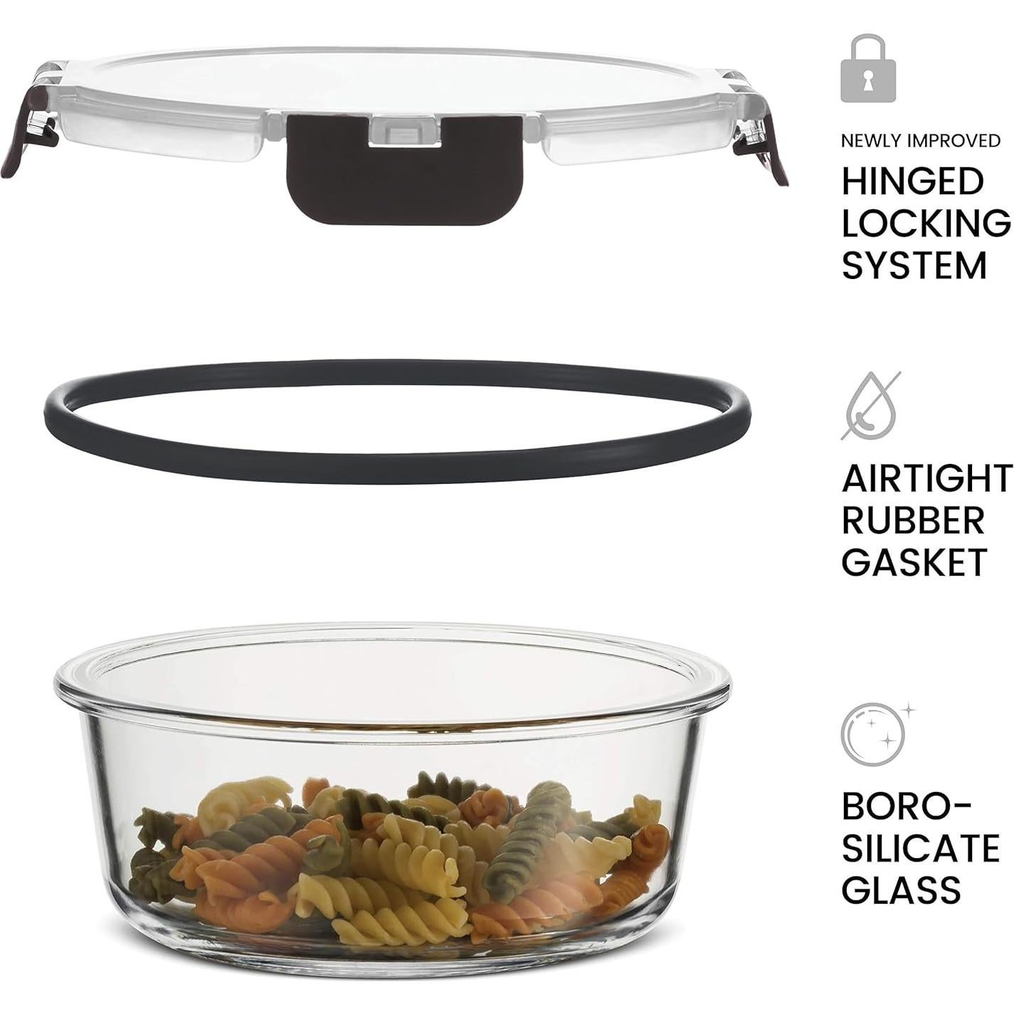 Contenedores de Almacenamiento de Vidrio FineDine 24 Piezas