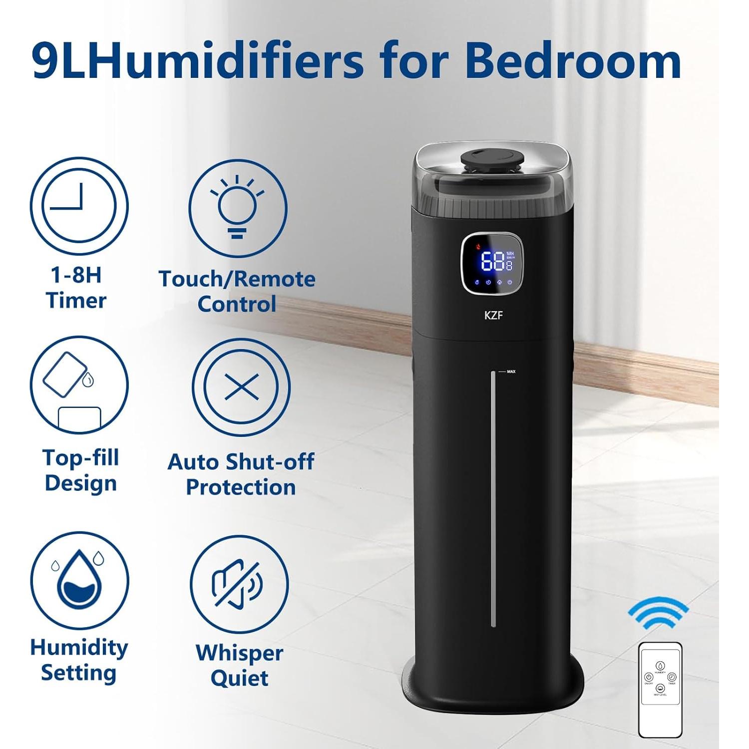 Humidificador Ultrasónico KZF 9L para Habitaciones Grandes