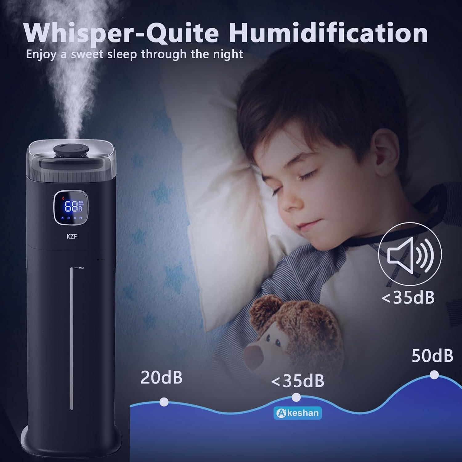 Humidificador Ultrasónico KZF 9L para Habitaciones Grandes