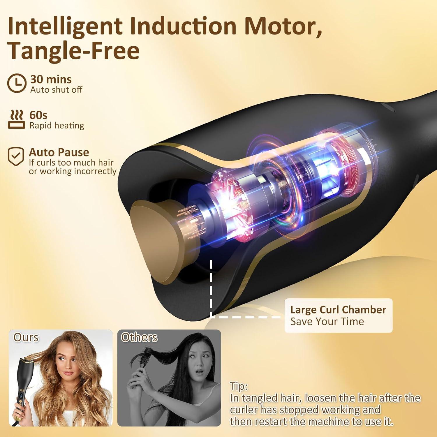 Rizador Automático SAKOTISO 1" Negro 4 Temperaturas LCD