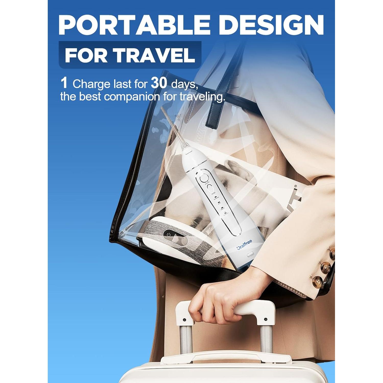 Irrigador Dental Portátil Oralfree F5025 300ML 4 Modos IPX7