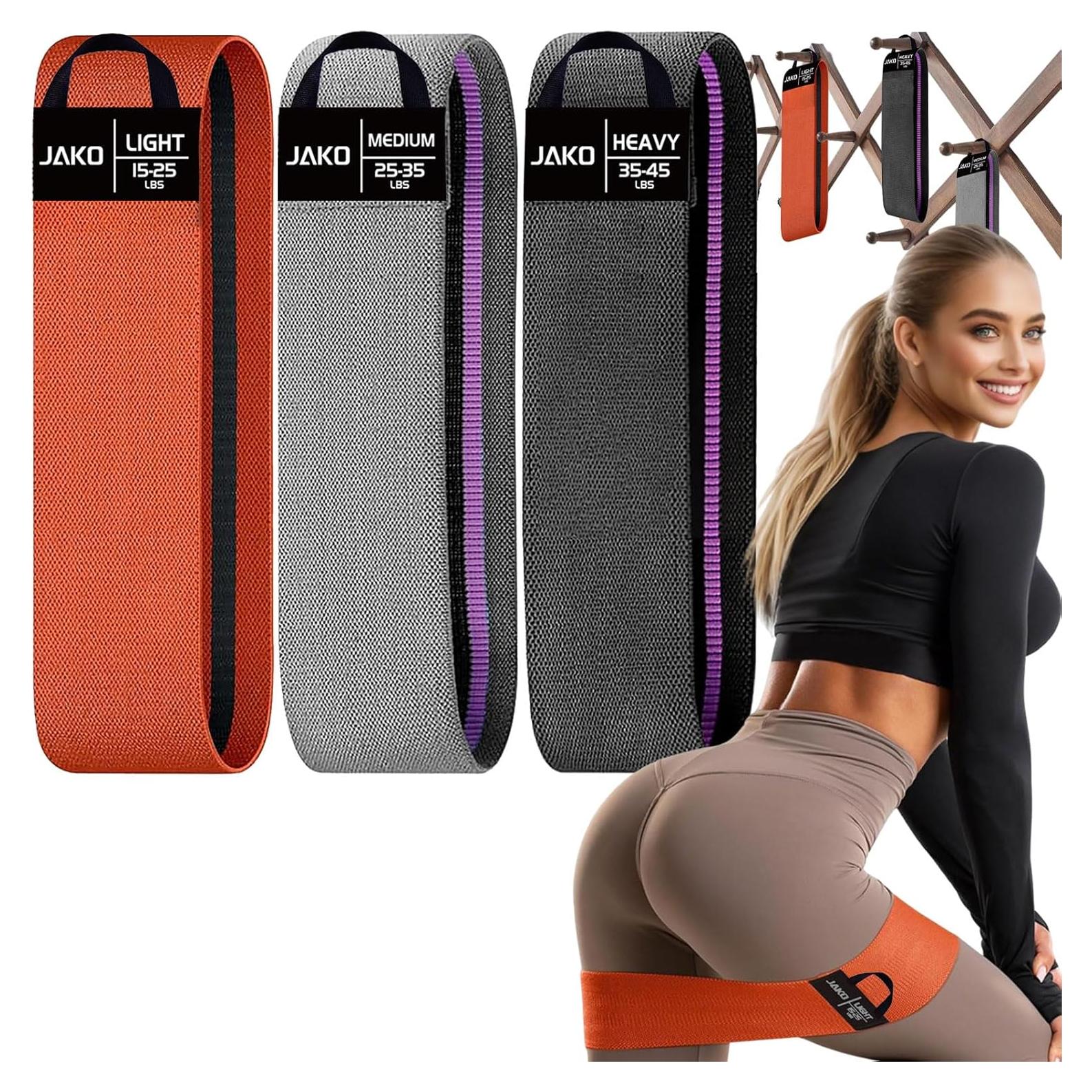 Bandas de Resistencia JAKO Antideslizantes para Ejercicio - 3 Niveles