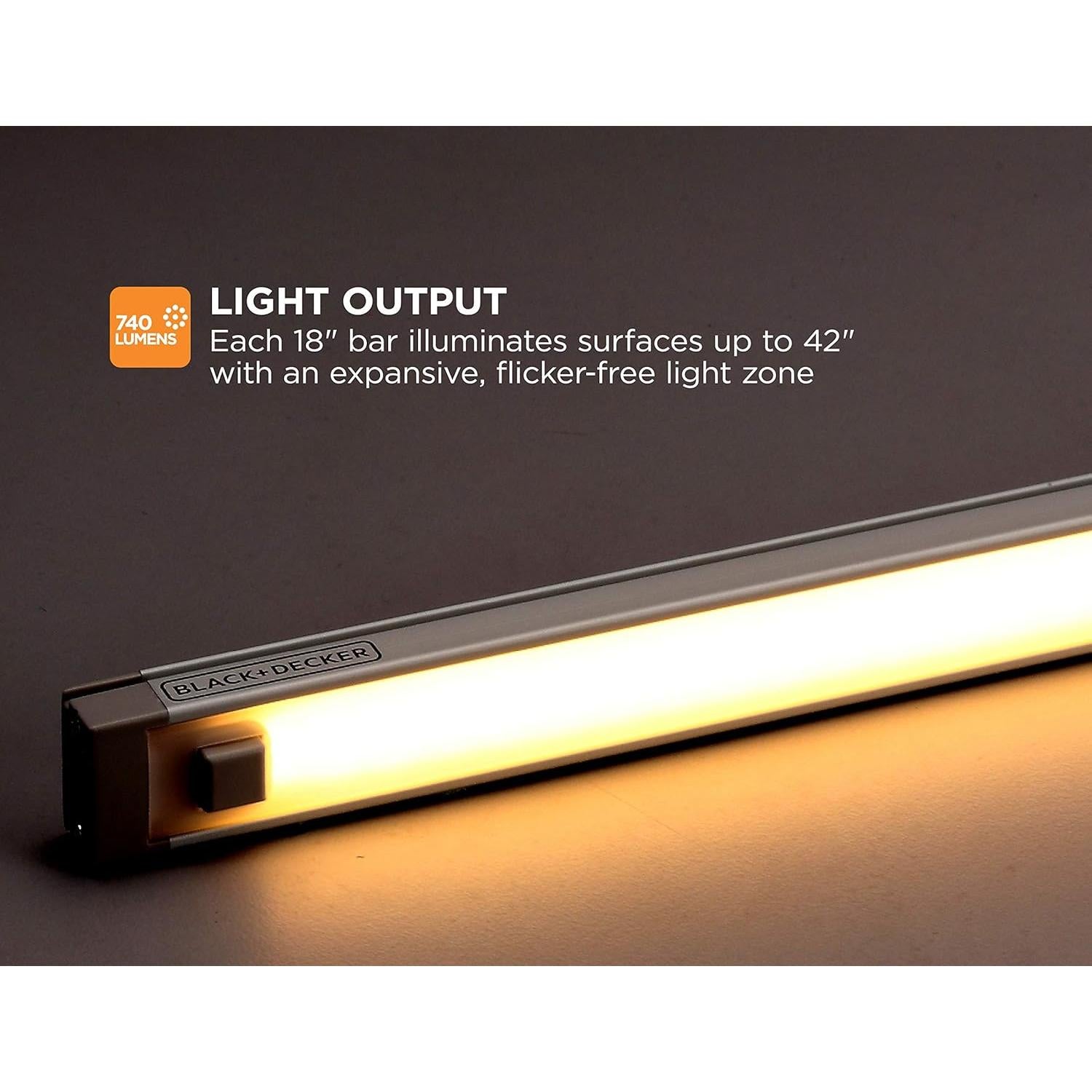 Luz LED Regulable BLACK+DECKER 18" con Sensor y Magnética