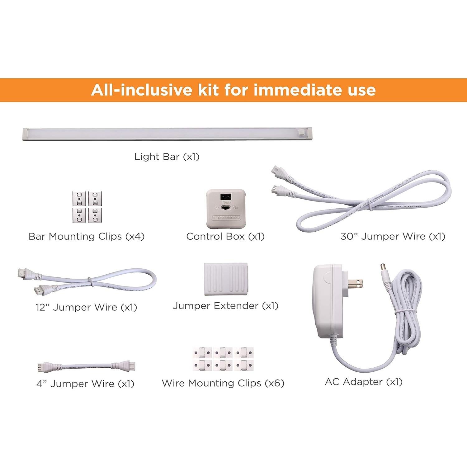 Luz LED Regulable BLACK+DECKER 18" con Sensor y Magnética