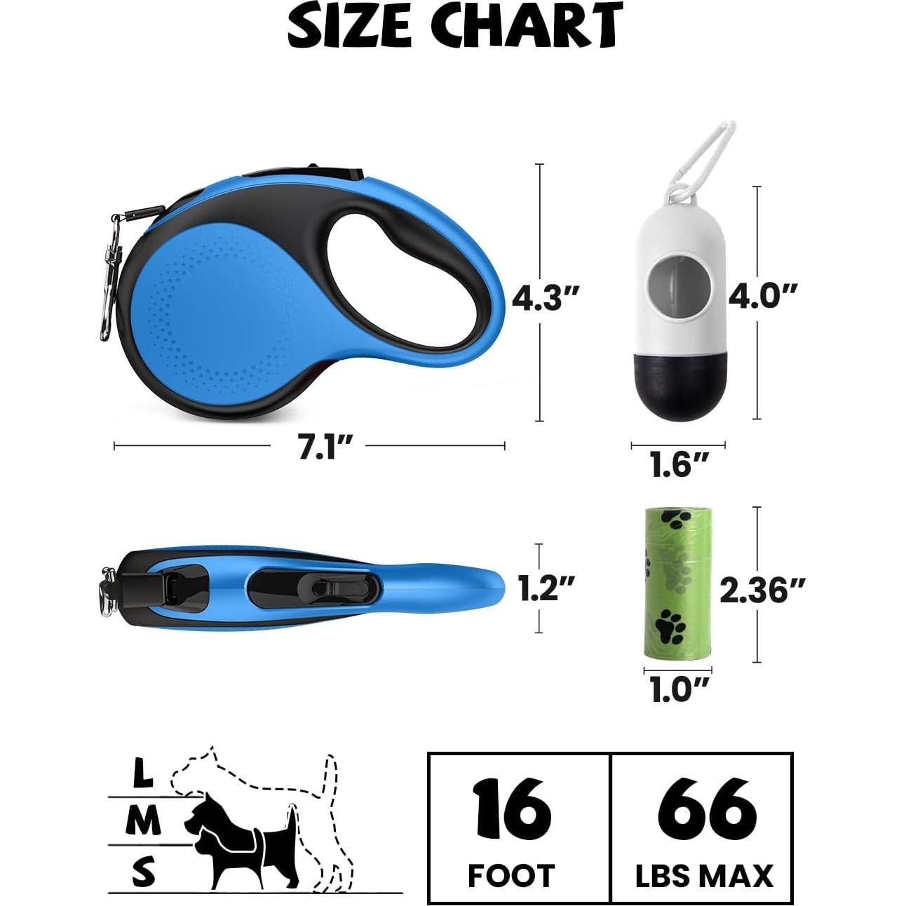 Correa de Perro Retráctil Douexio 5m con Luz LED para 30kg