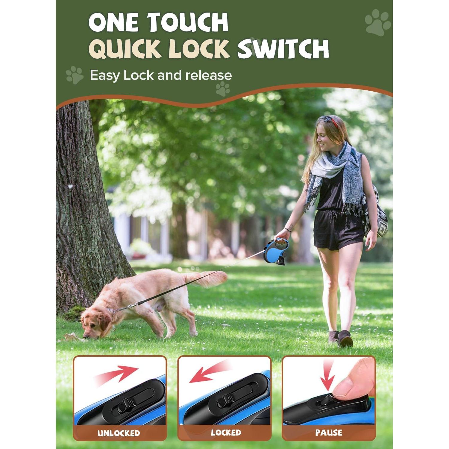 Correa de Perro Retráctil Douexio 5m con Luz LED para 30kg