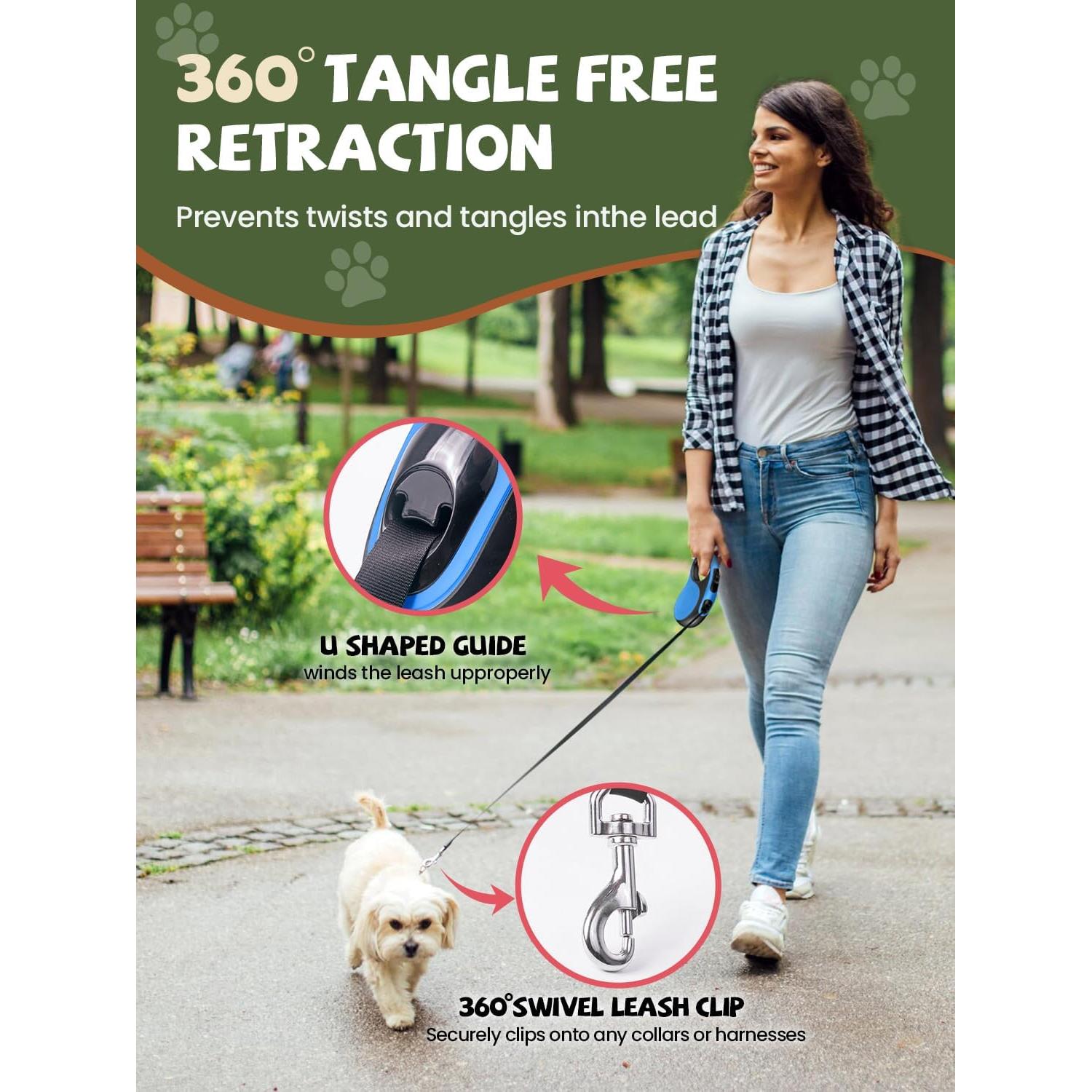 Correa de Perro Retráctil Douexio 5m con Luz LED para 30kg