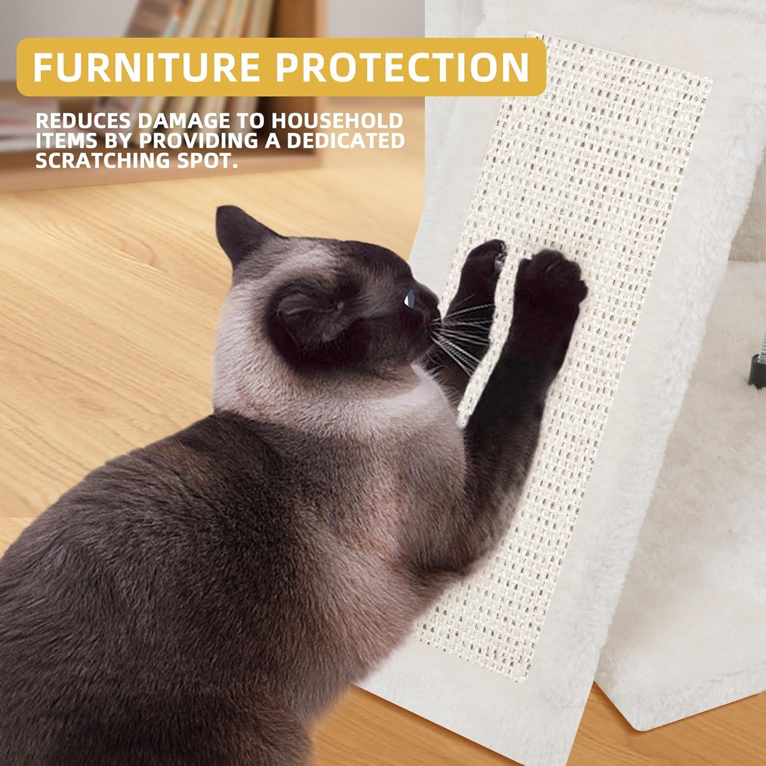 Torre para Gatos HUITREE Beige 115cm con Rascador y Juguetes