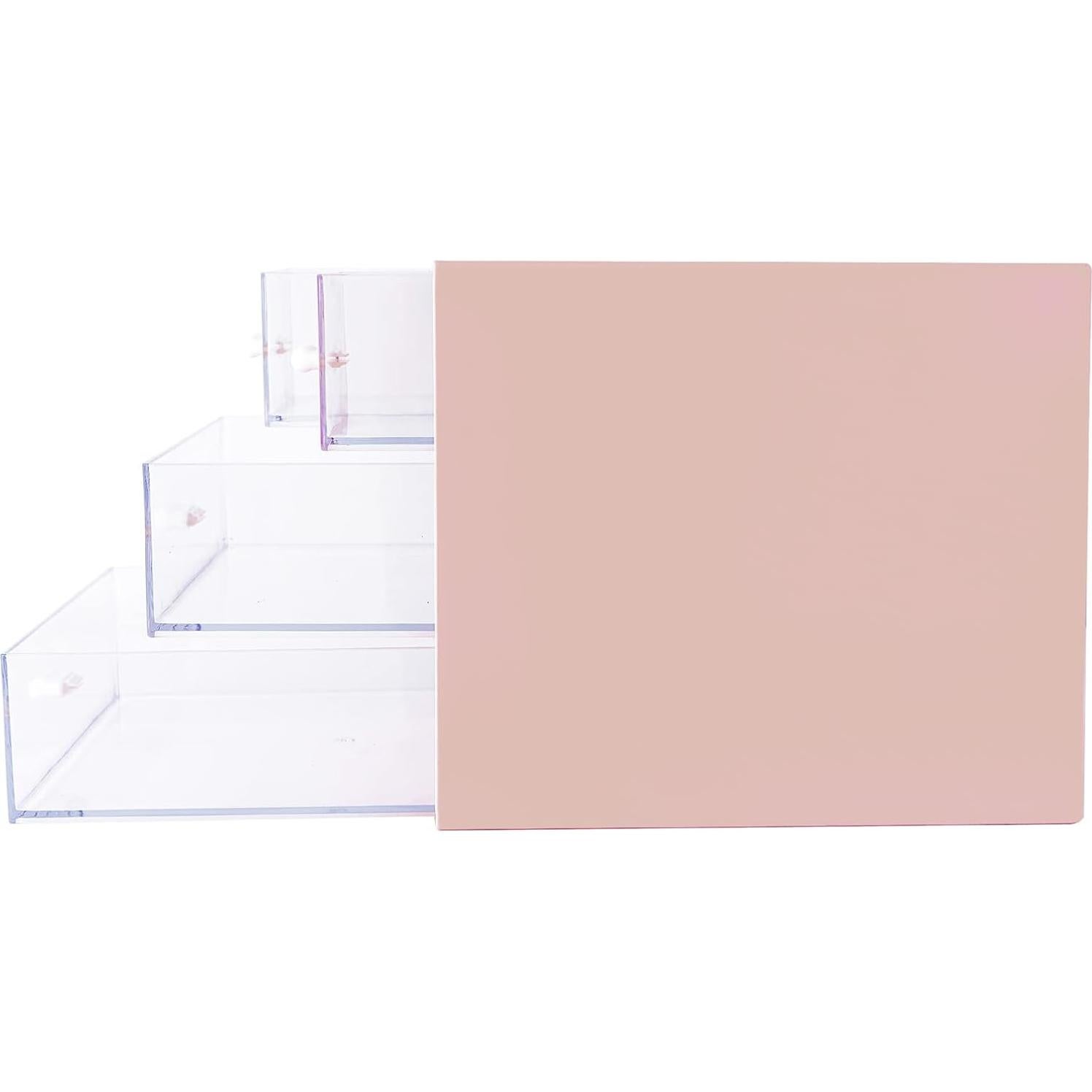 Organizador de Escritorio Zyners Rosa con 4 Cajones Acrílicos