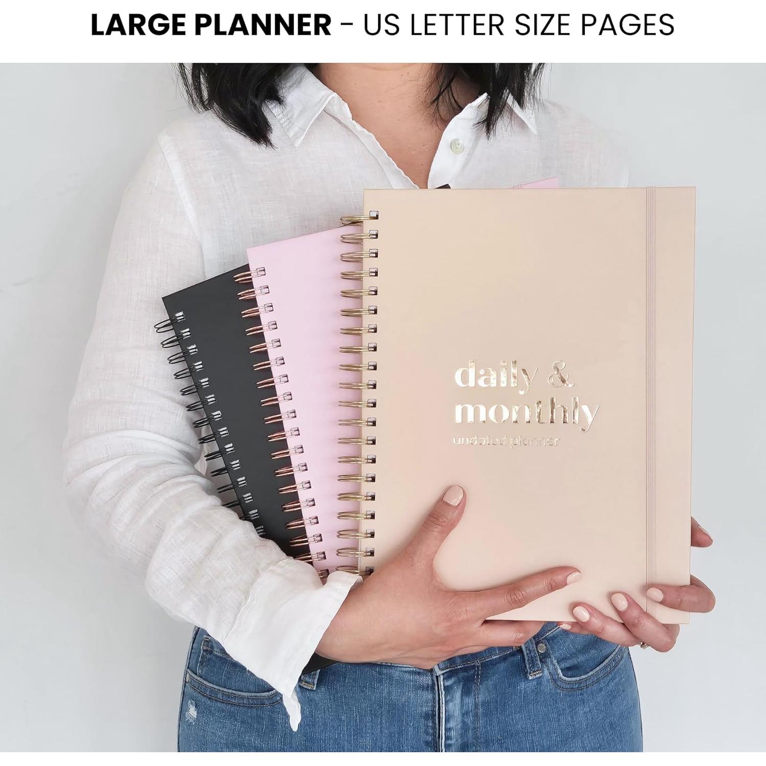 Planificador Diario Grande Jayren Beige 21.6x27.9 cm 2025-2026