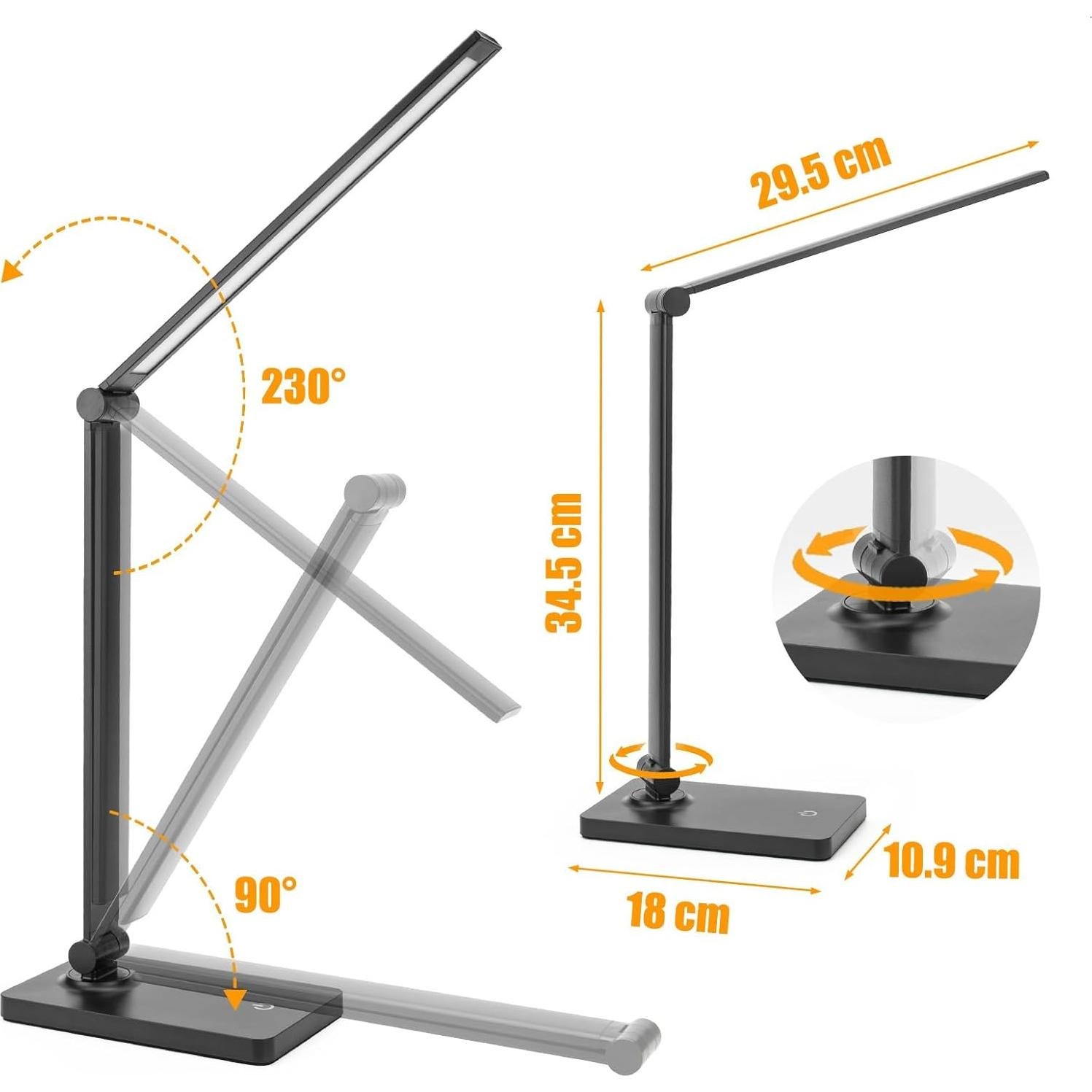 Lámpara de Escritorio LED DWEPTU USB Regulable 6000K