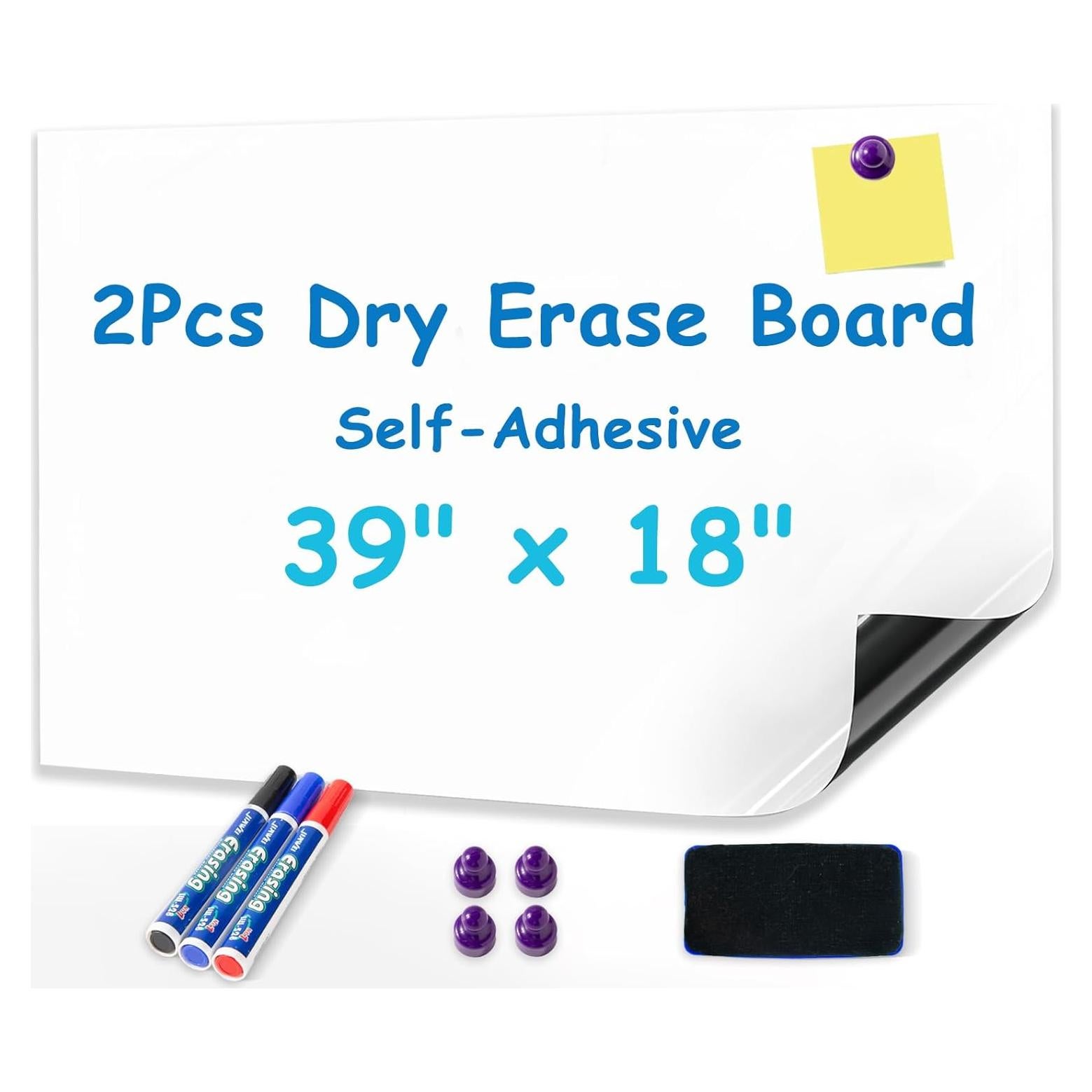 Papel Contacto de Pizarra Blanca Magnética YOUNGJQ 2 Pcs 99x46 cm