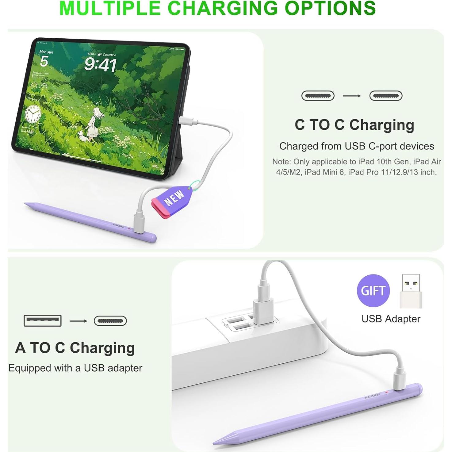 Lápiz Stylus Hatoku para iPad 2018-2025 Carga Rápida