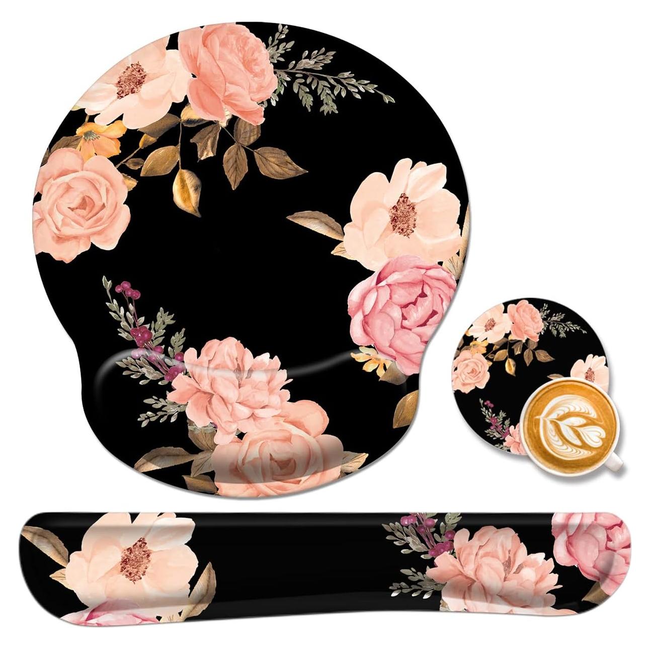 Almohadilla Ergonómica Pemlari con Soporte para Muñeca Rosa