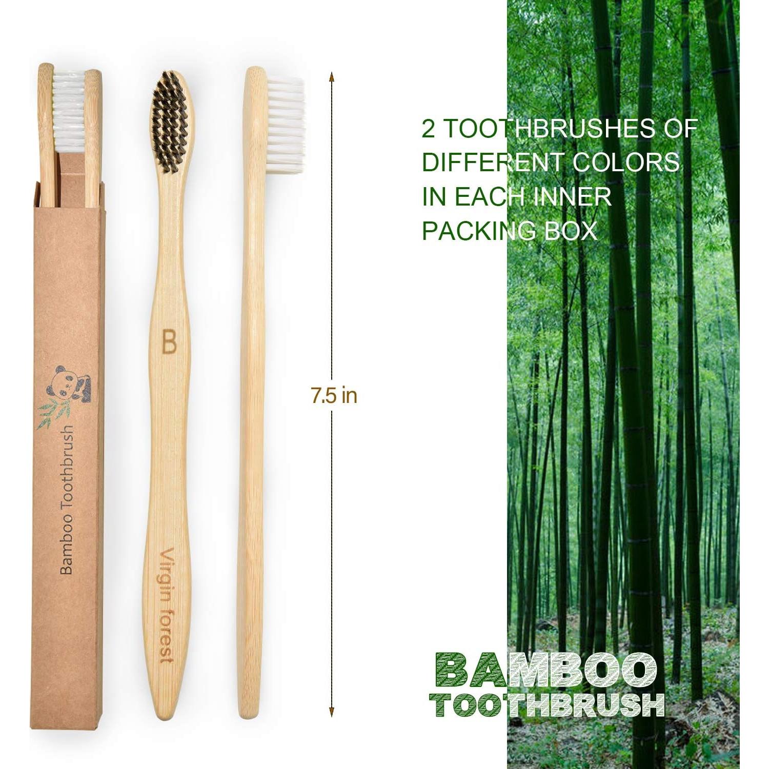 Set de 10 Cepillos de Dientes de Bambú Eco Amigables - Bosque Virgen