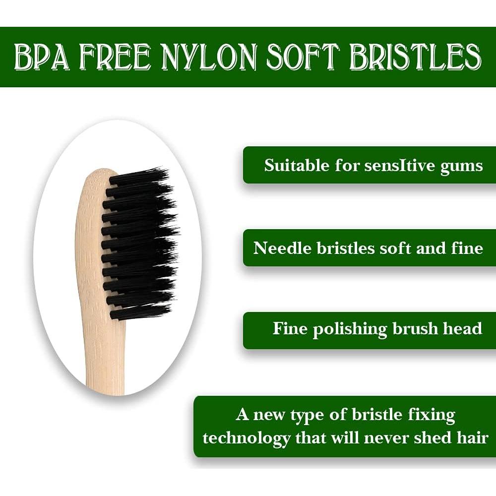 Set de 10 Cepillos de Dientes de Bambú Eco Amigables - Bosque Virgen