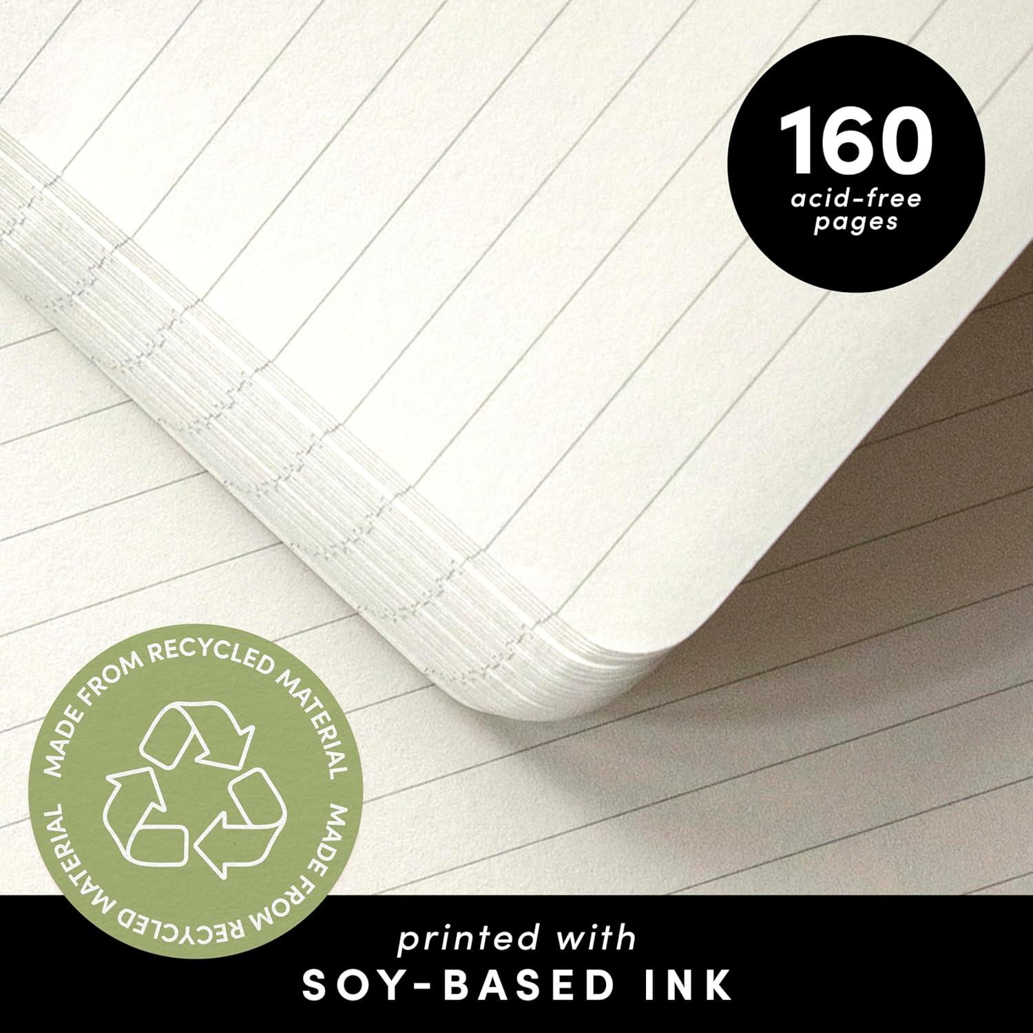 Cuaderno de Notas Reciclado PAPERAGE Negro 160 Páginas 14.2x20.3cm