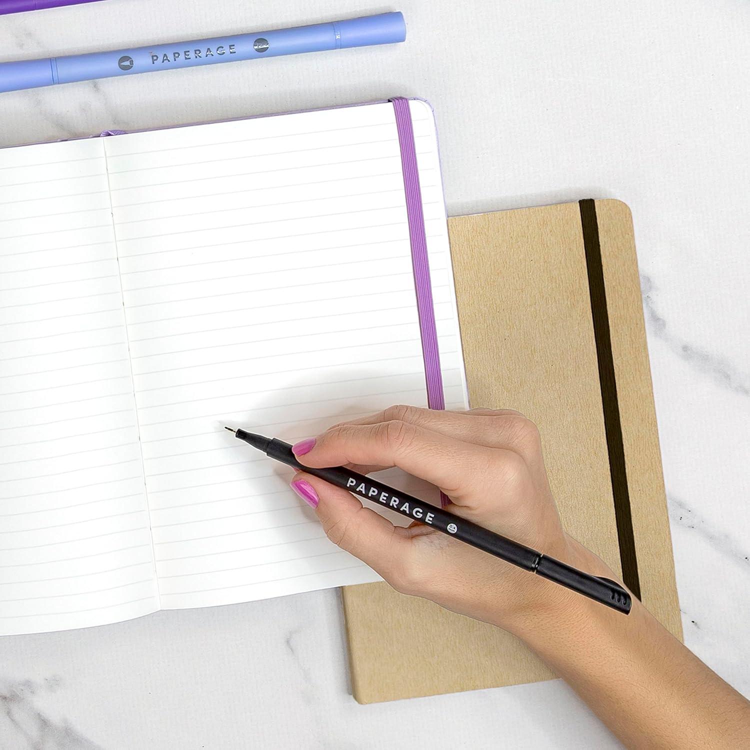 Cuaderno de Notas Reciclado PAPERAGE Negro 160 Páginas 14.2x20.3cm