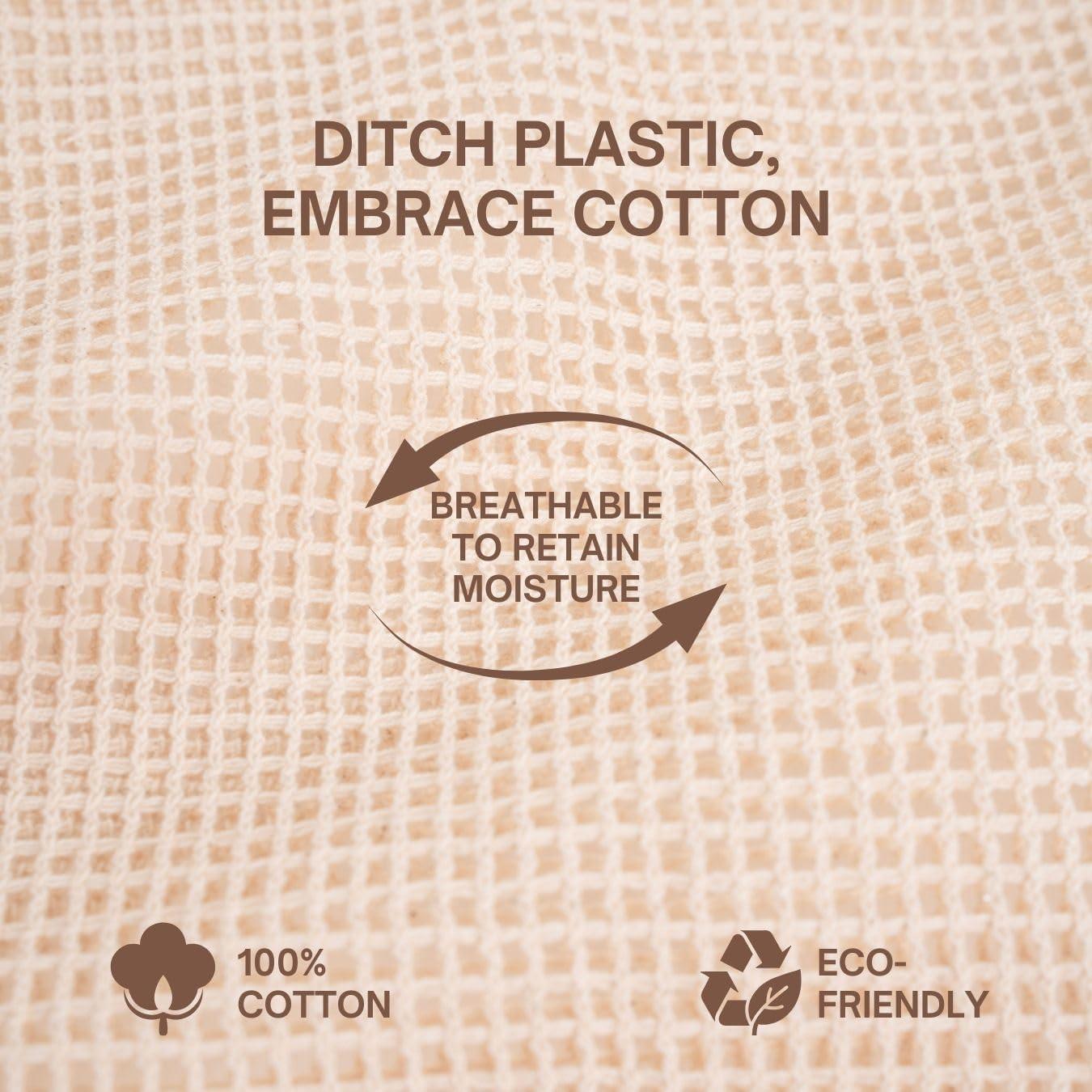 Bolsas de Malla Reutilizables Orgánicas 100% Algodón - 6 Pcs