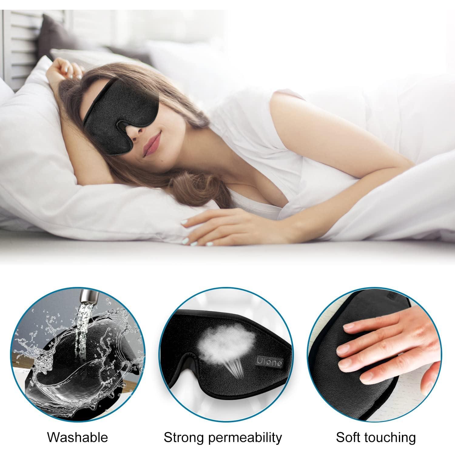 Máscara para dormir 3D Chicmore negra 100% blackout ajustable