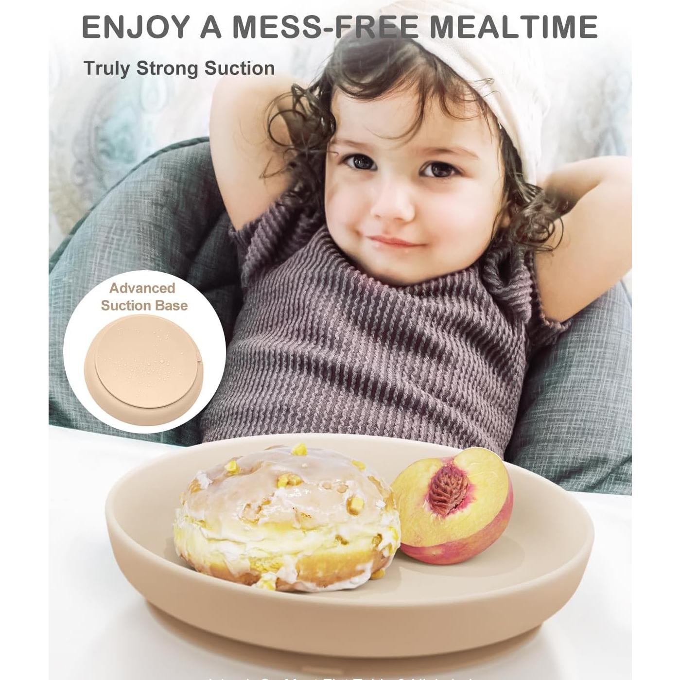 Platos de Silicona con Succión Onyucean para Niños - 3 Piezas