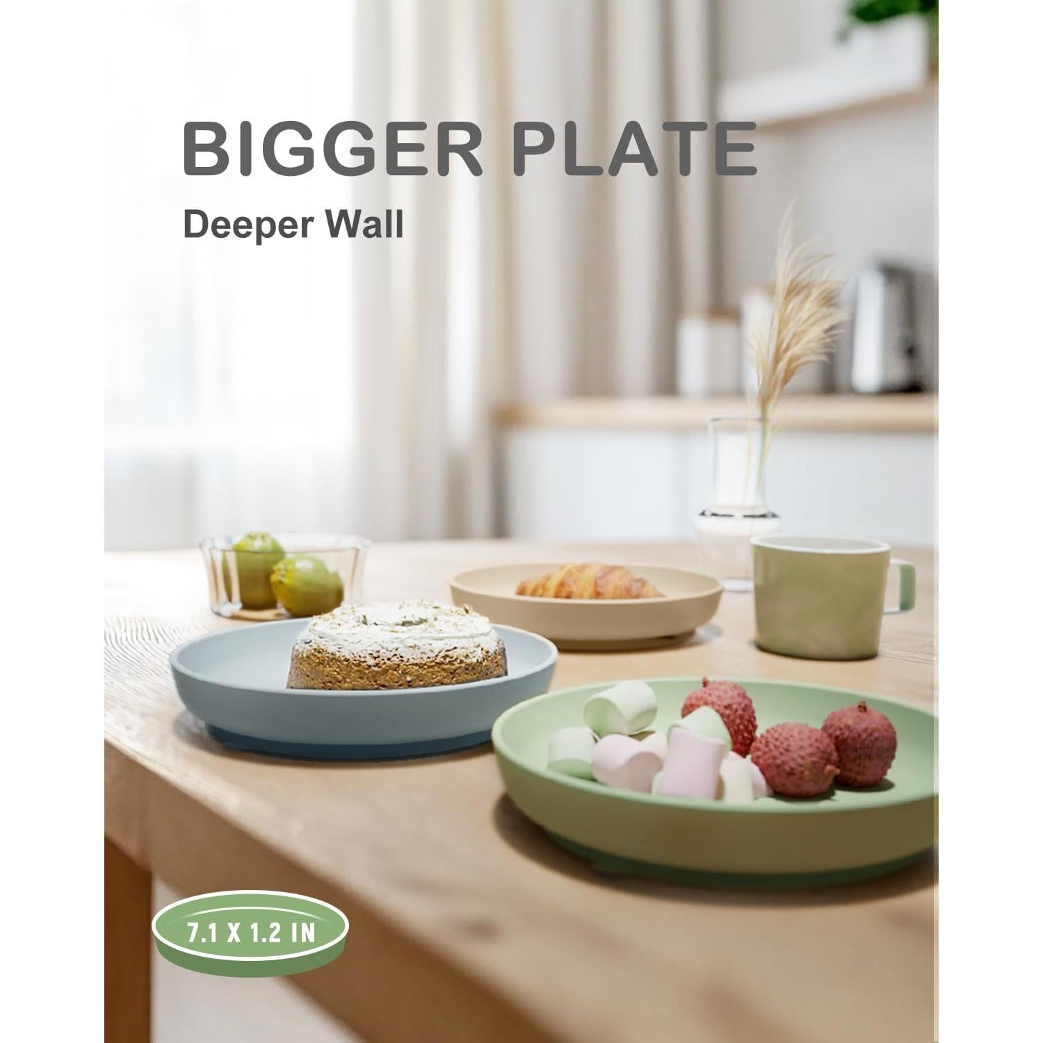 Platos de Silicona con Succión Onyucean para Niños - 3 Piezas