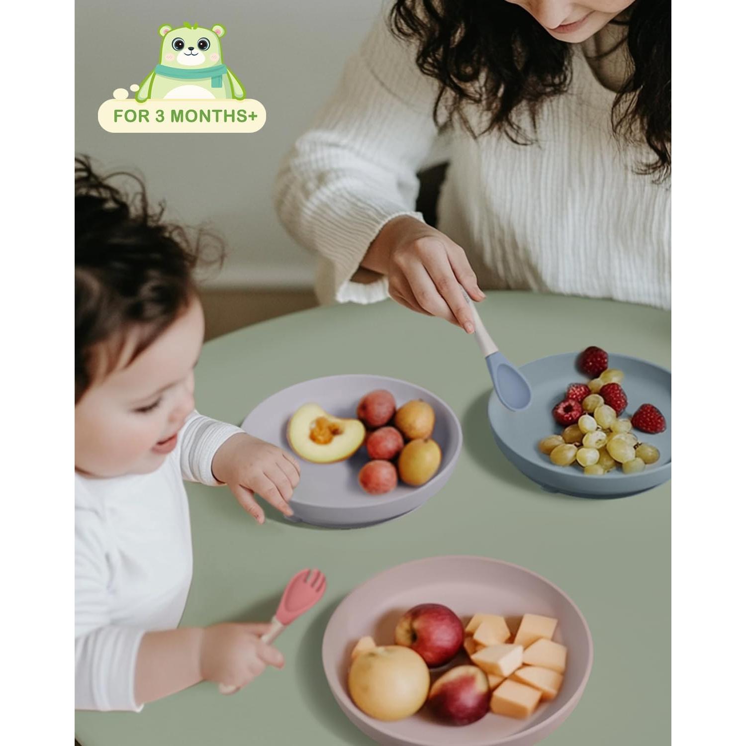 Platos de Silicona con Succión Onyucean para Niños - 3 Piezas