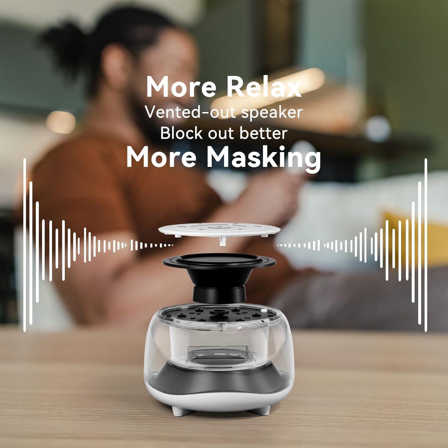 Máquina de Sonido Blanco HEYAXA con Luz Nocturna 34 Sonidos