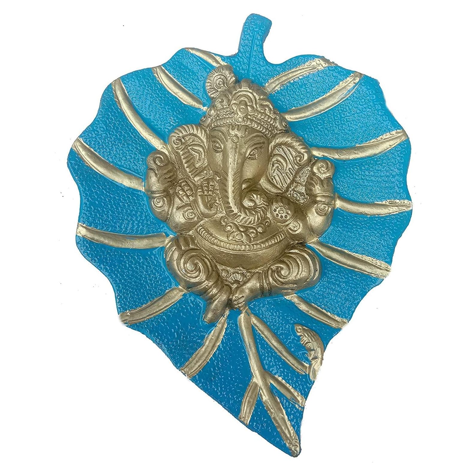 Decoración de Pared Ganesha Craft Trade 19x15 cm Metal Azul