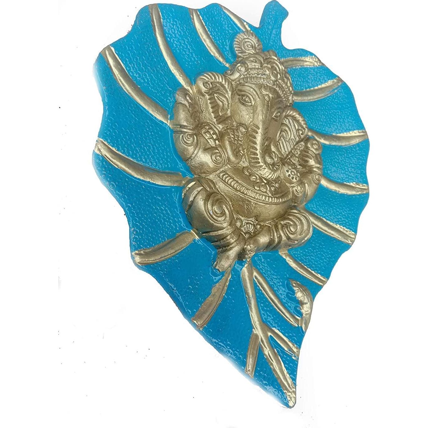 Decoración de Pared Ganesha Craft Trade 19x15 cm Metal Azul