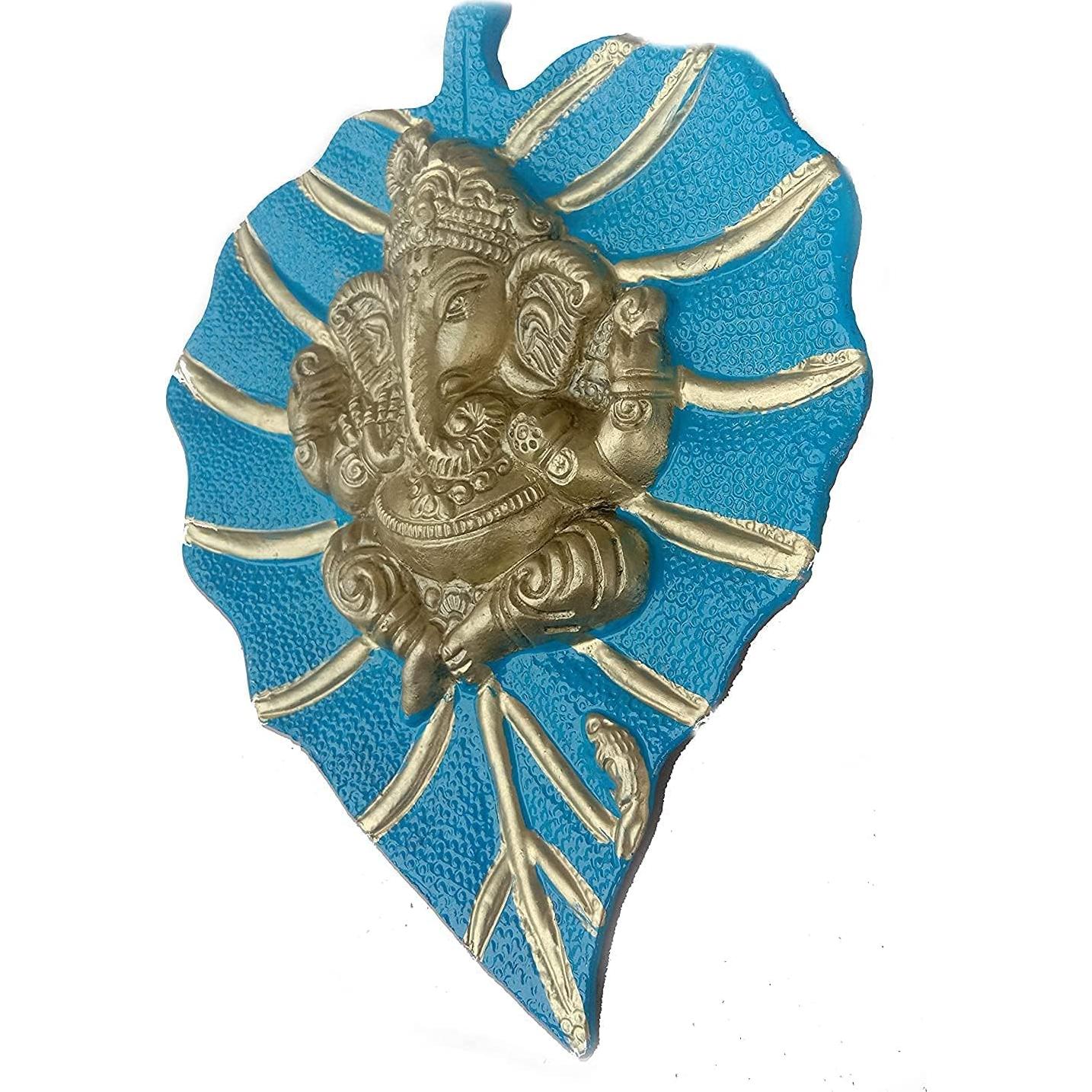 Decoración de Pared Ganesha Craft Trade 19x15 cm Metal Azul