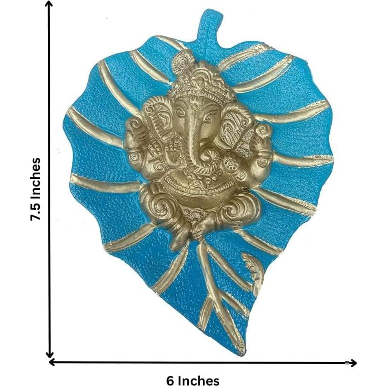 Decoración de Pared Ganesha Craft Trade 19x15 cm Metal Azul