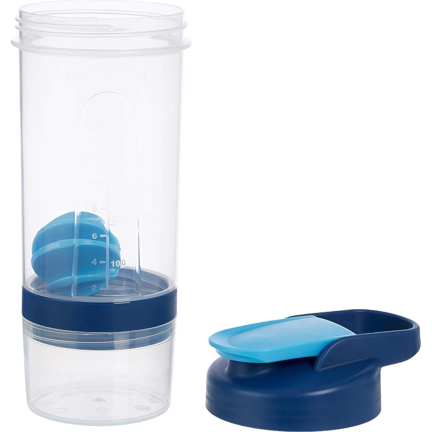 Botella de Mezcla de Proteína Amazon Basics 20 oz Azul 2-Pack