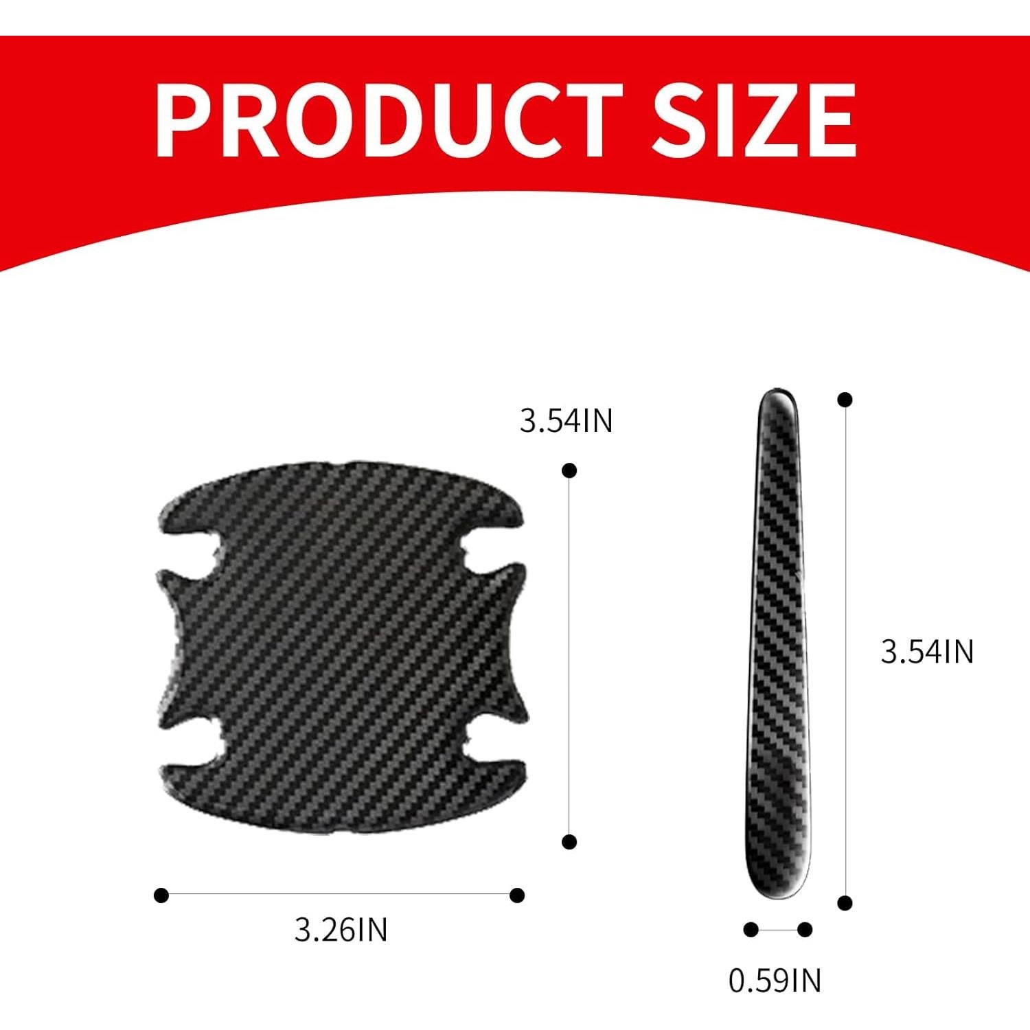 Protector de Manija de Puerta Auto Jitrendo 8 Pcs Fibra Carbono