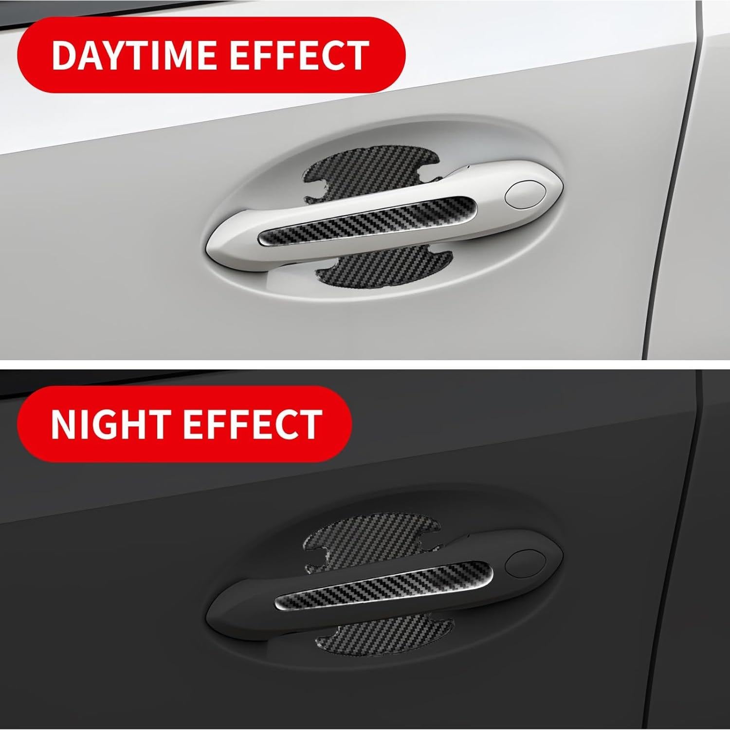 Protector de Manija de Puerta Auto Jitrendo 8 Pcs Fibra Carbono