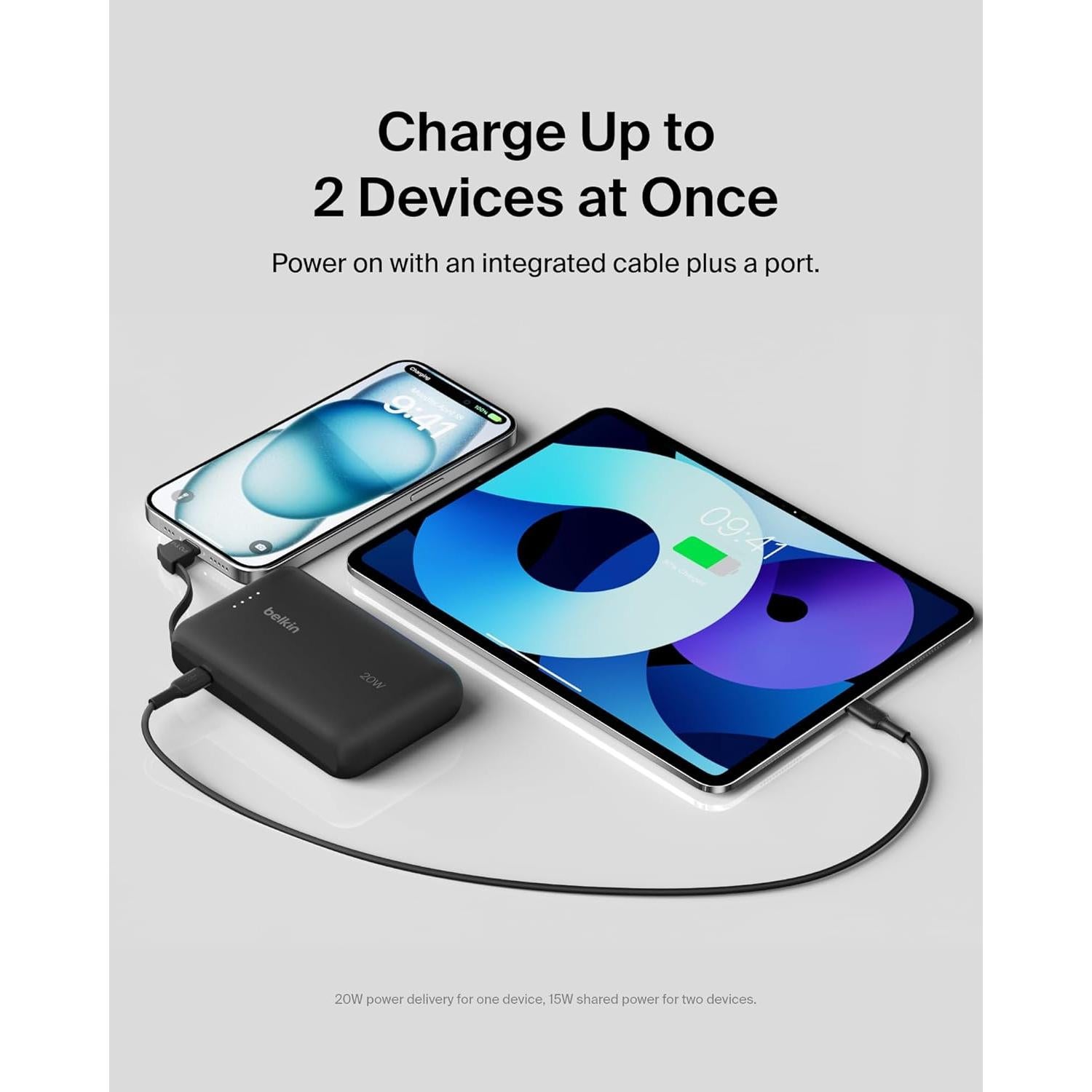 Cargador Portátil Belkin 10,000 mAh USB-C 20W Carga Rápida