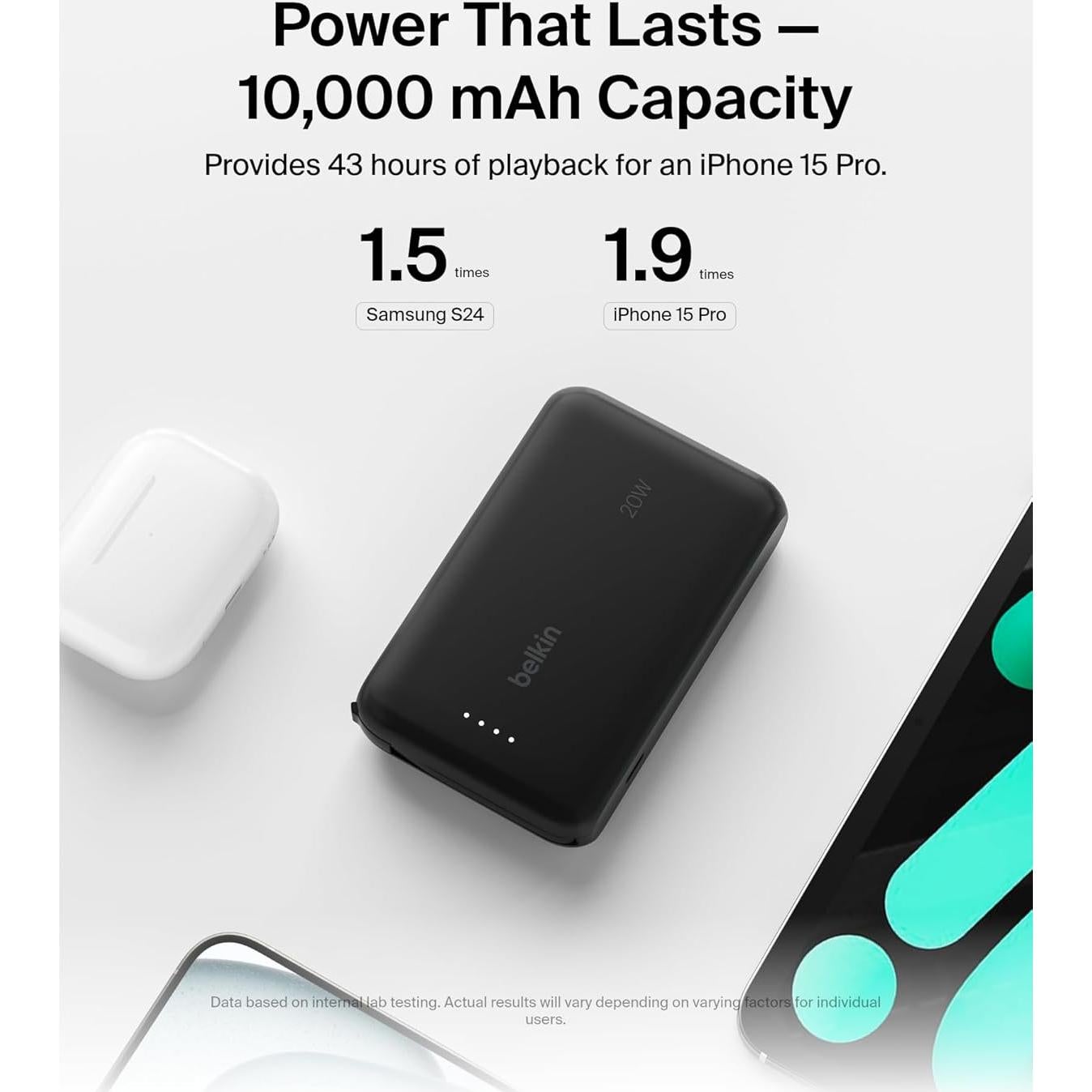 Cargador Portátil Belkin 10,000 mAh USB-C 20W Carga Rápida